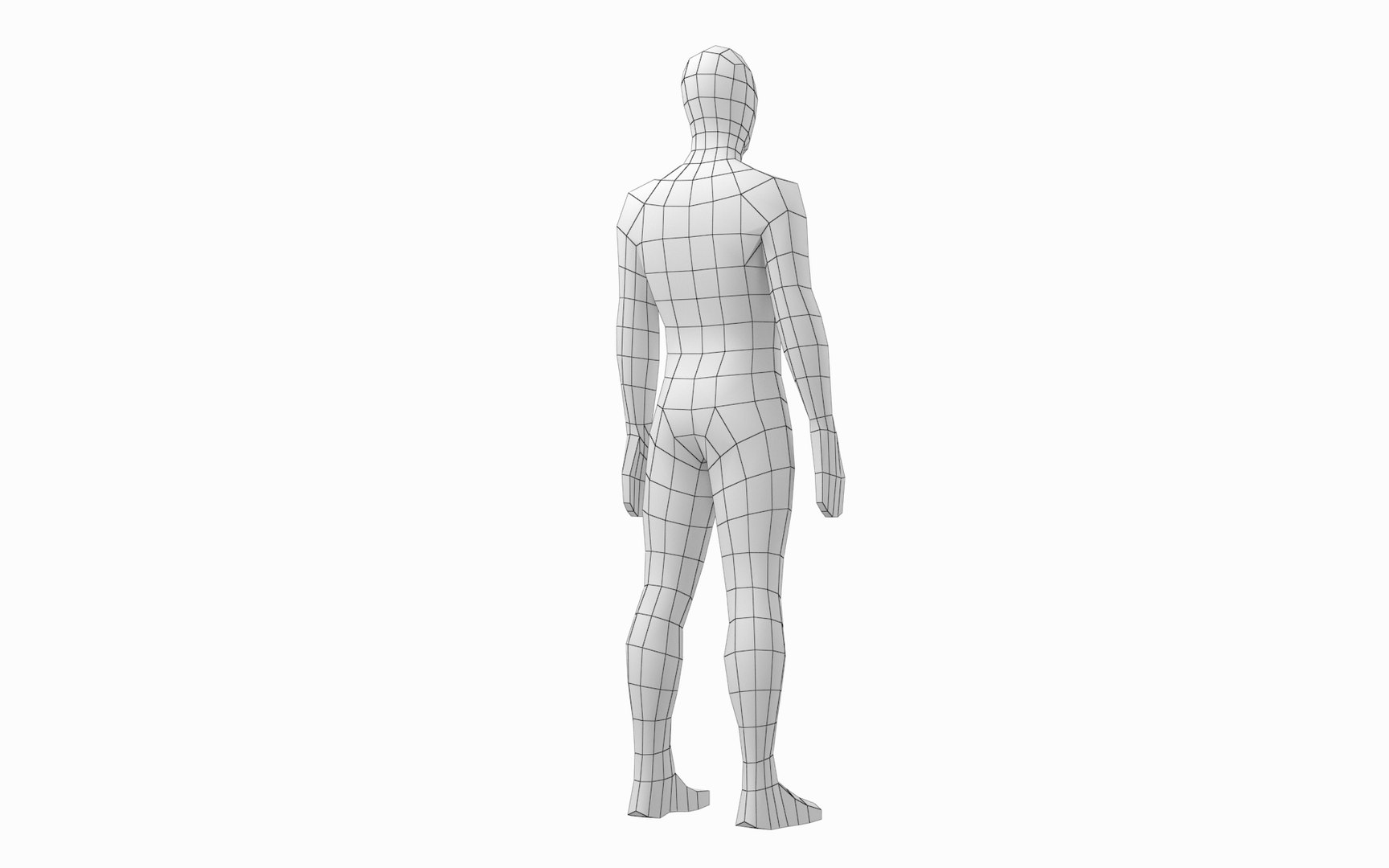 Male And Female Low Poly Base Mesh In Rest Pose D Model Turbosquid