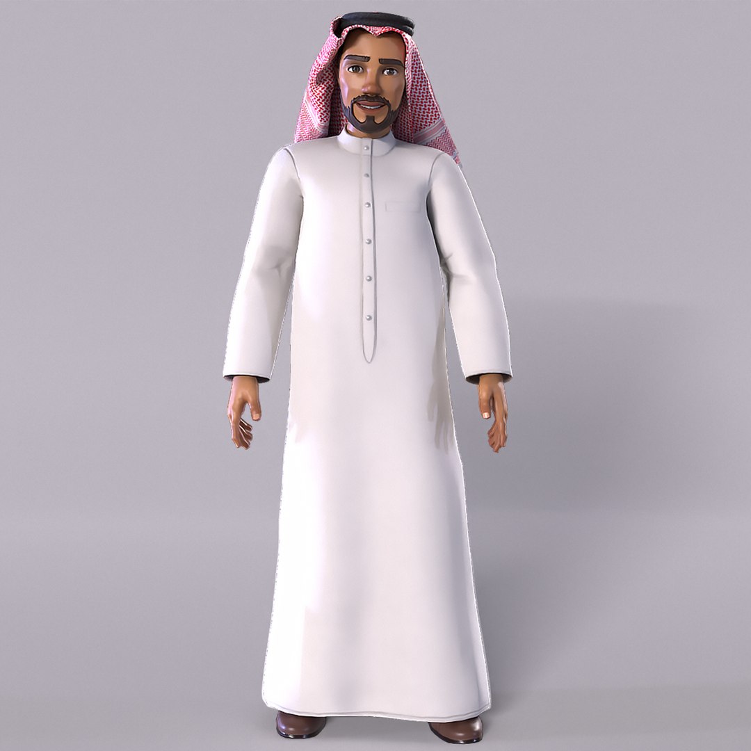 D Arabi Saudi Man Stylized Model Turbosquid