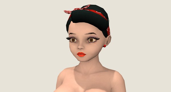 Animierte Pin Up Girl Nude Version D Modell Turbosquid