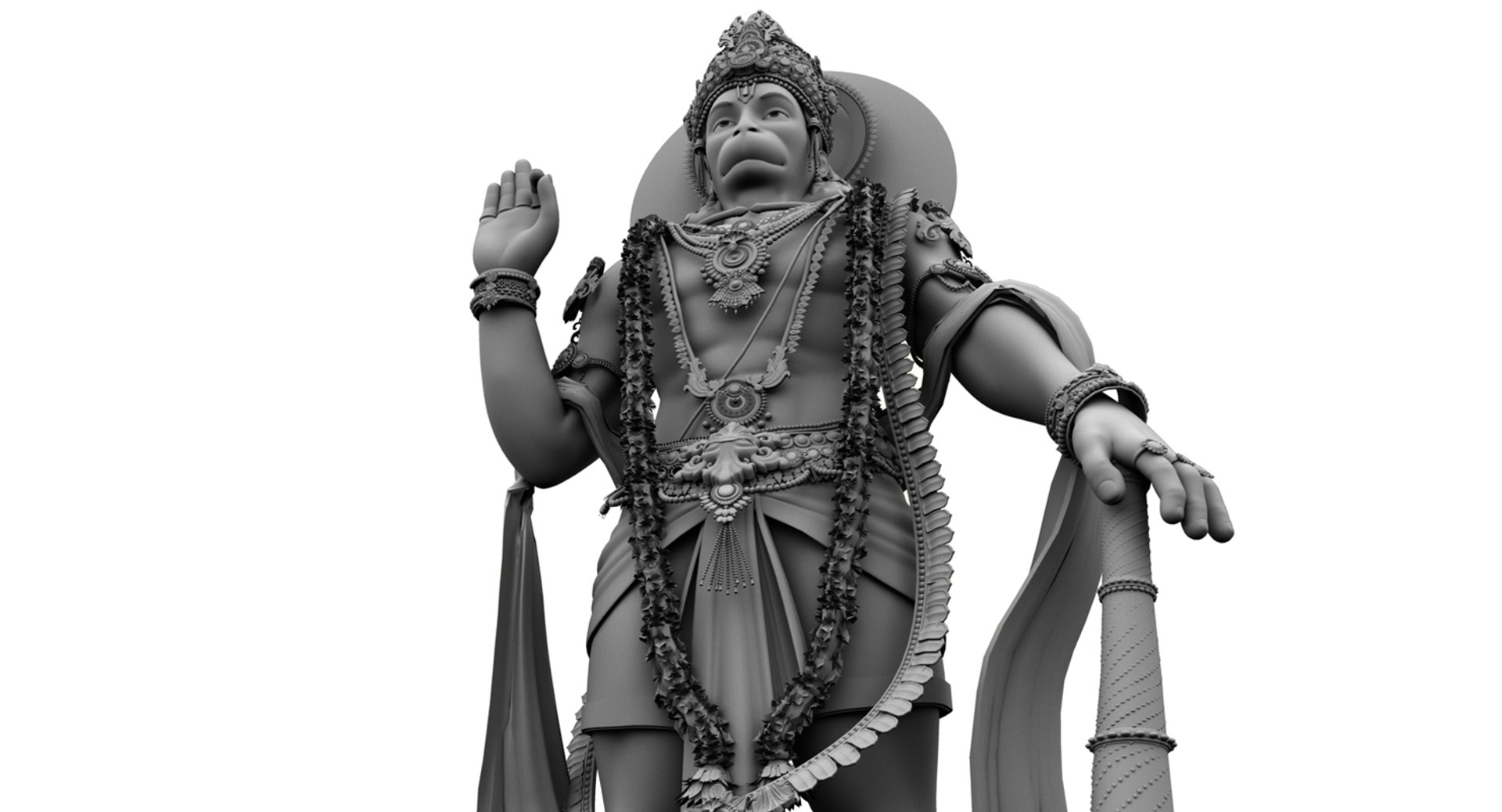 God Hanuman D Model Turbosquid