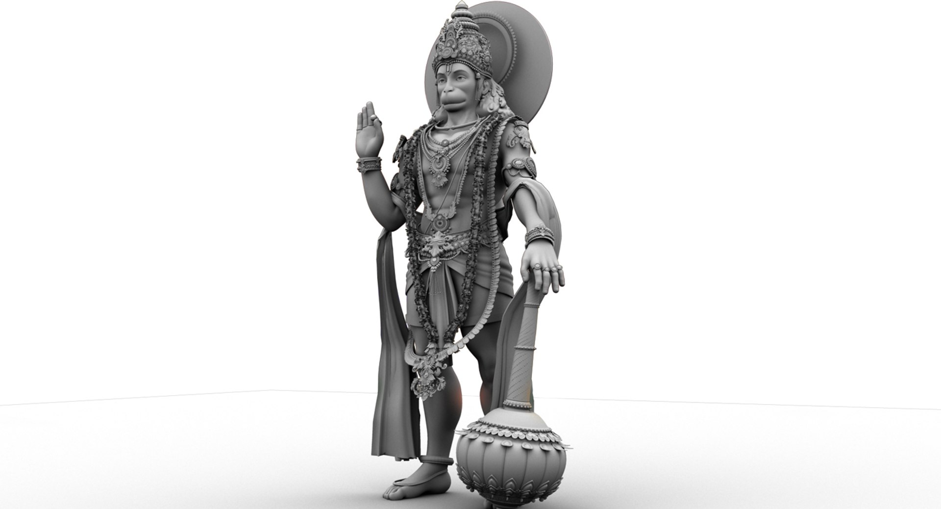 God Hanuman D Model Turbosquid