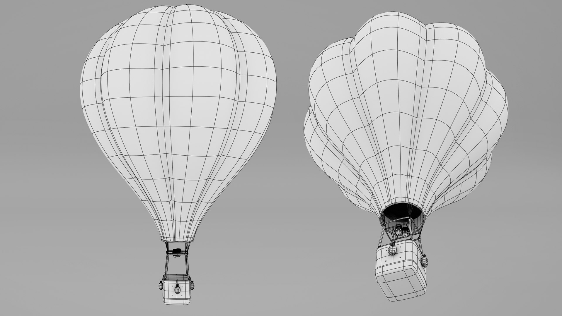 Hot Air Balloon Low Poly D Model Turbosquid