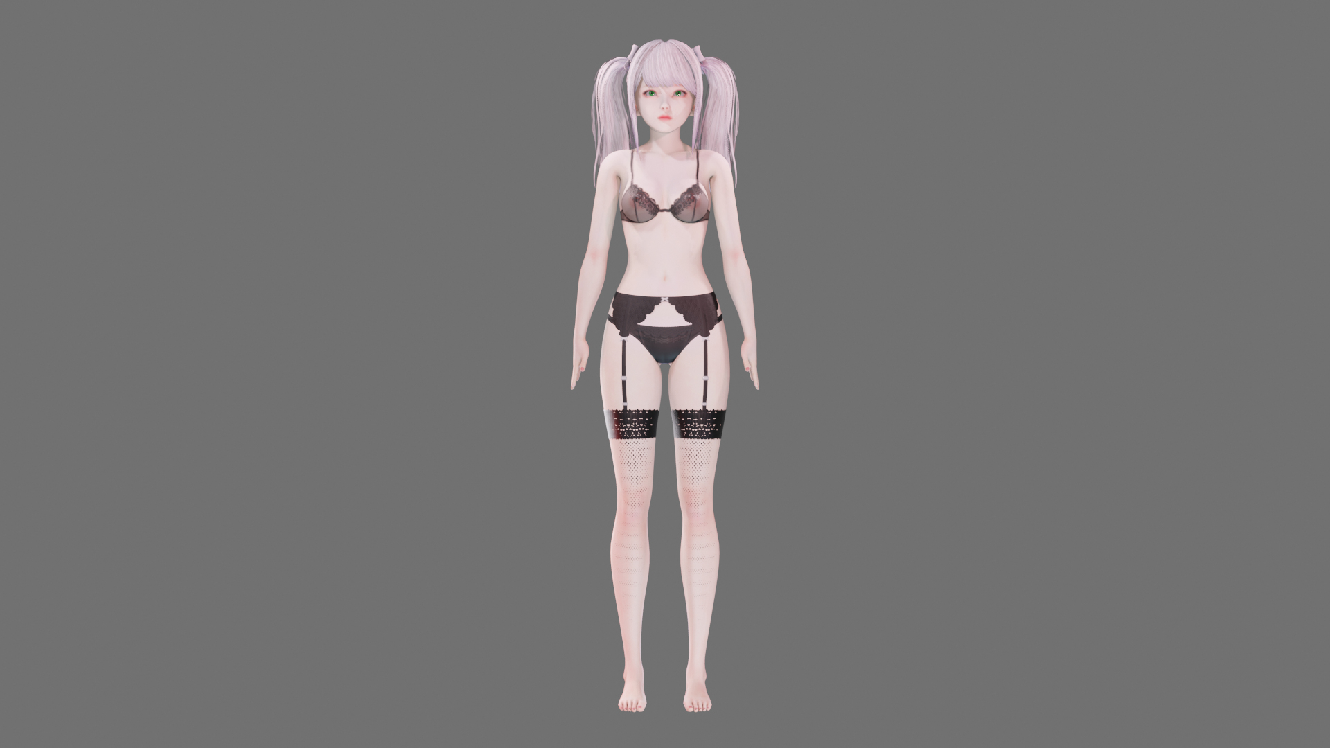 Lingerie Clothes Rigged Unreal Unity Blender Animated Realistic Female Character