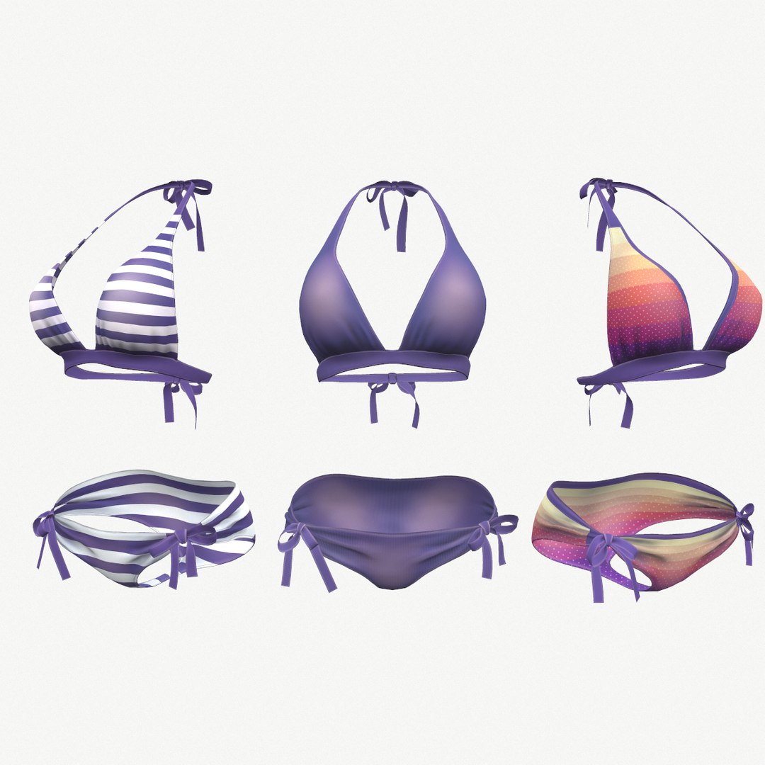 Purple Bikini Swimsuit Colors D Model Turbosquid