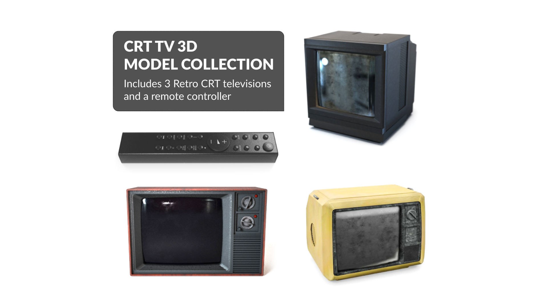 D Crt Tv D Model Collection Model Turbosquid