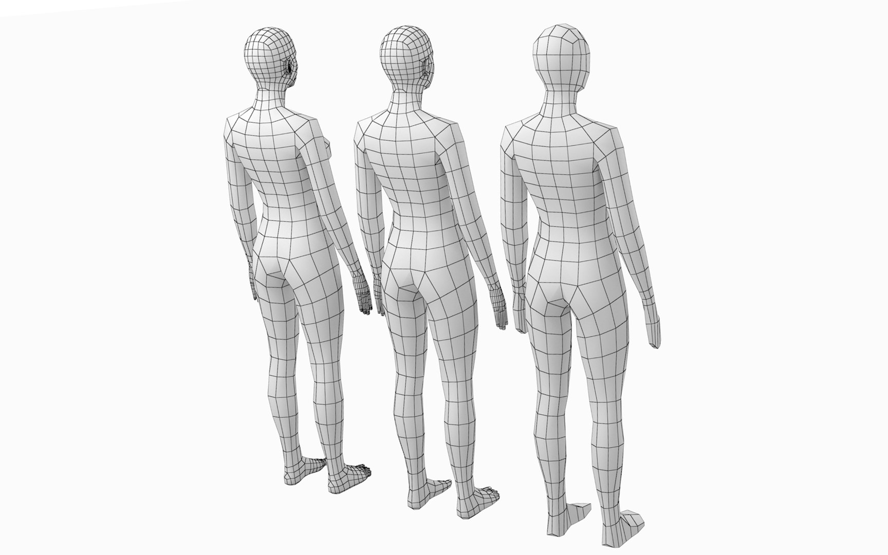 Natural Female In Rest Pose Base Mesh Model Turbosquid