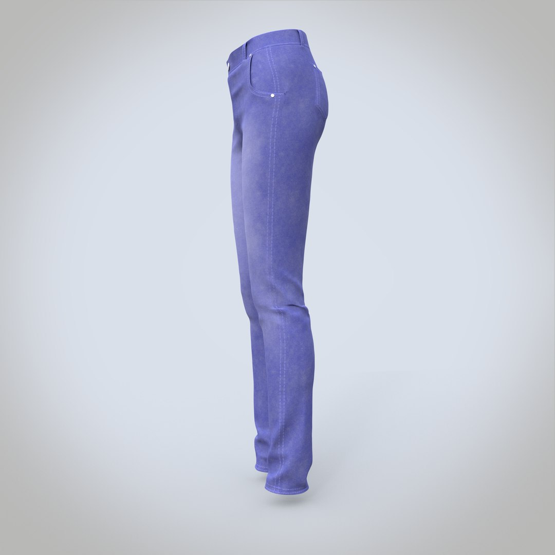 D Model Female Denim Pants Turbosquid