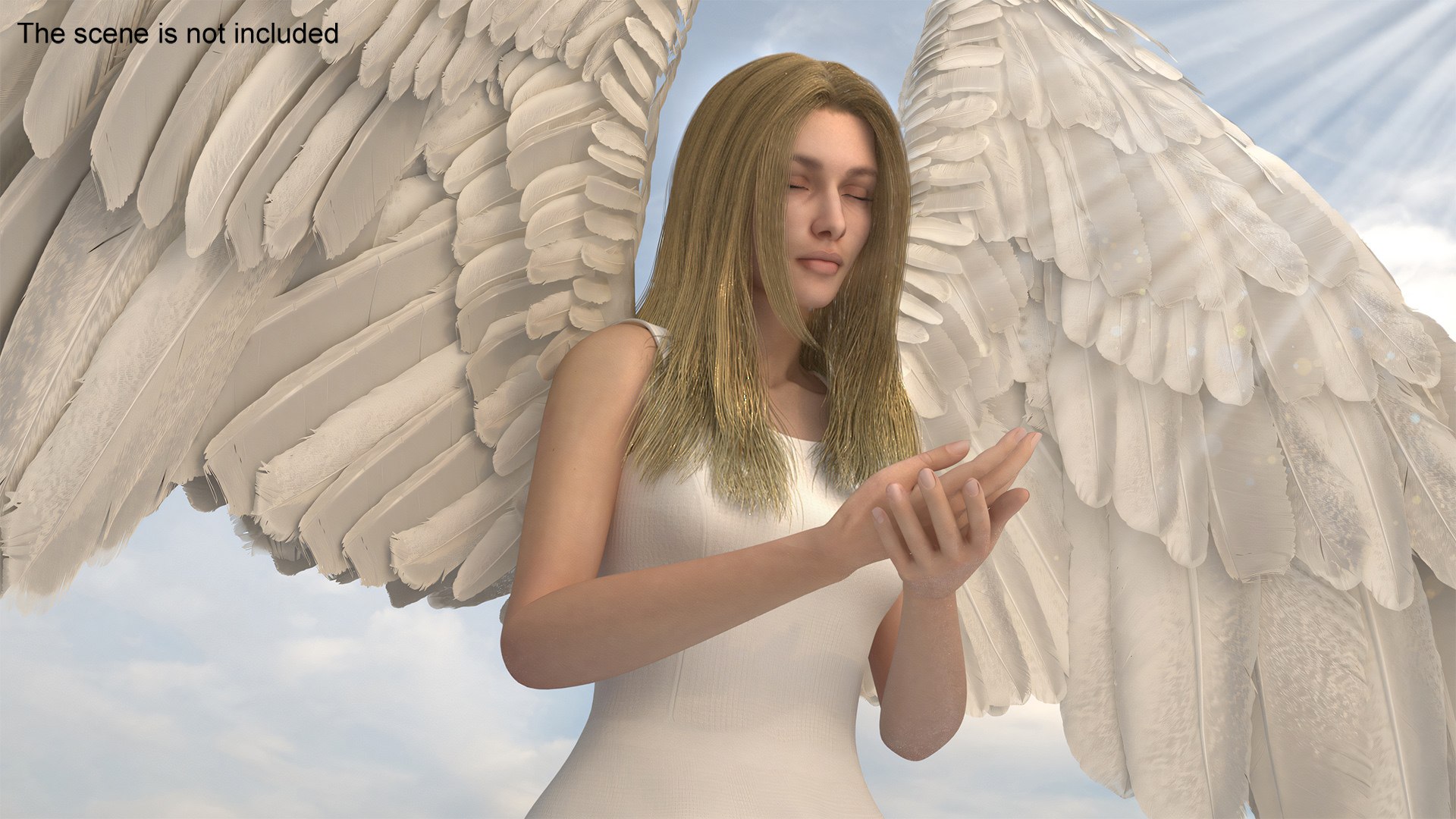 3D Green Eyed Blonde Angel Woman Rigged Model TurboSquid 2219330