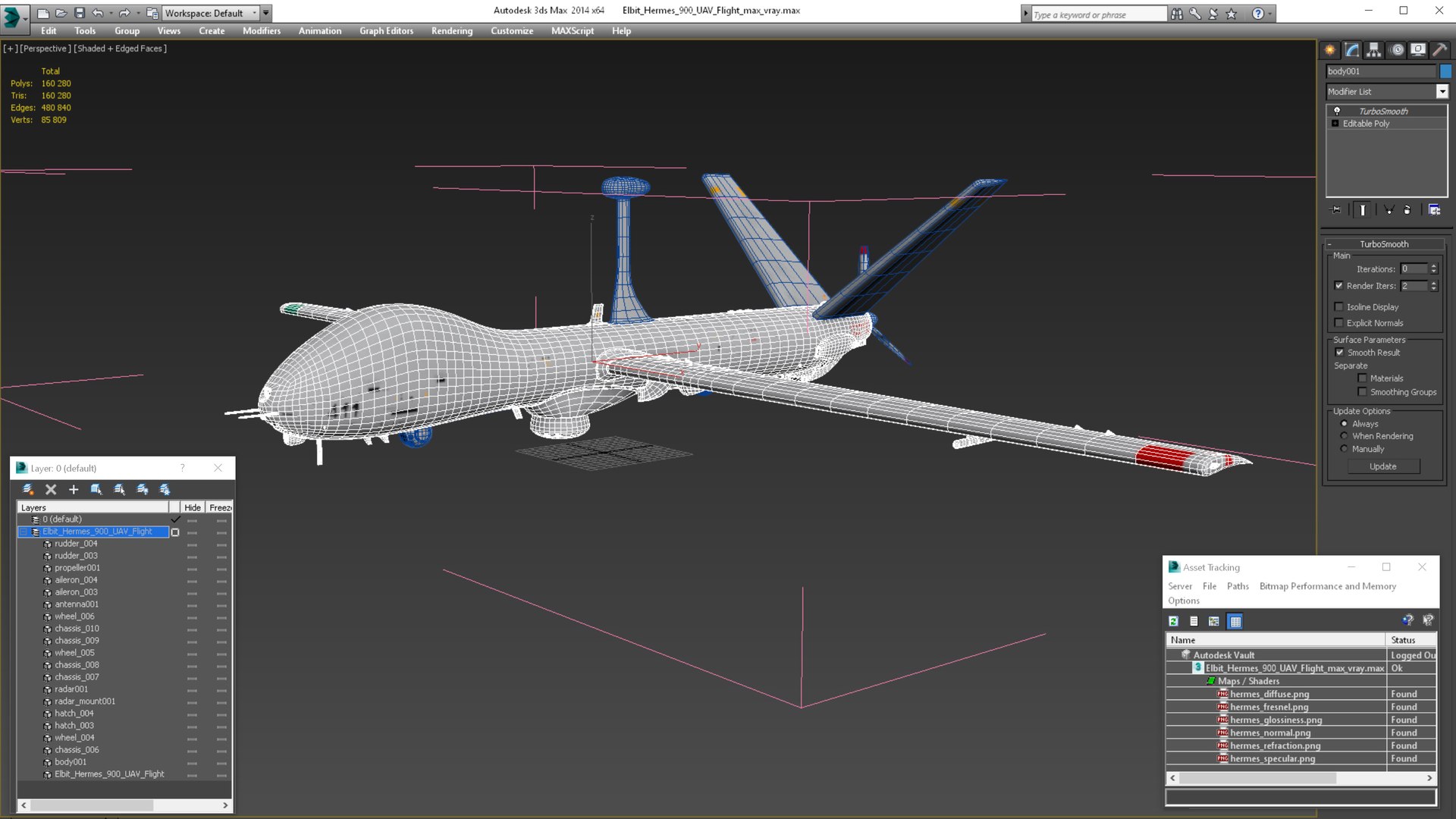 D Elbit Hermes Uav Flight Turbosquid