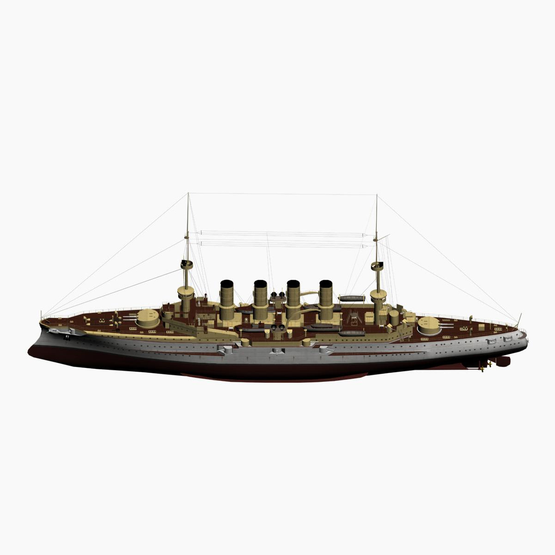 3d Model Armored Cruiser Scharnhorst Class