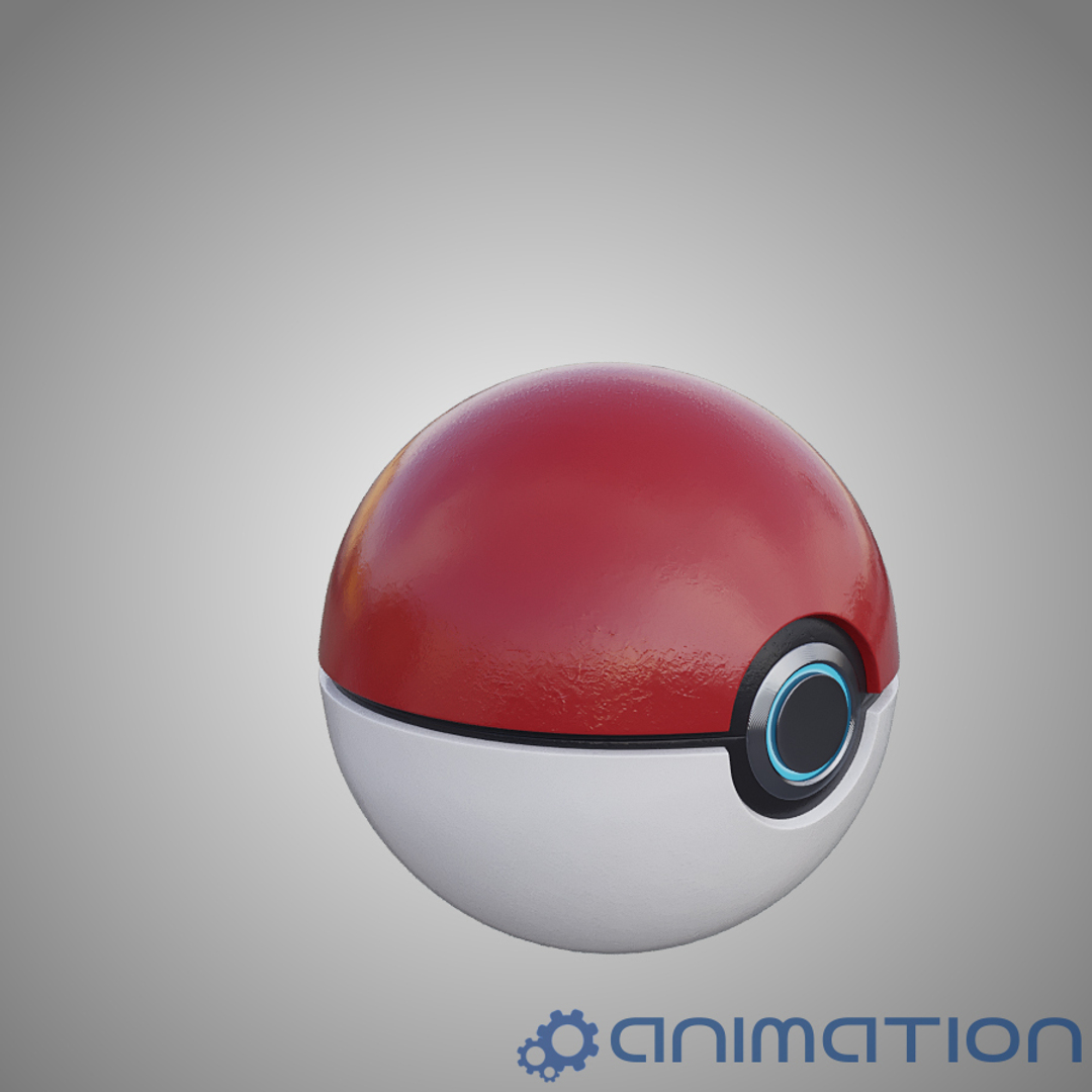 D Model Realistic Pokeball