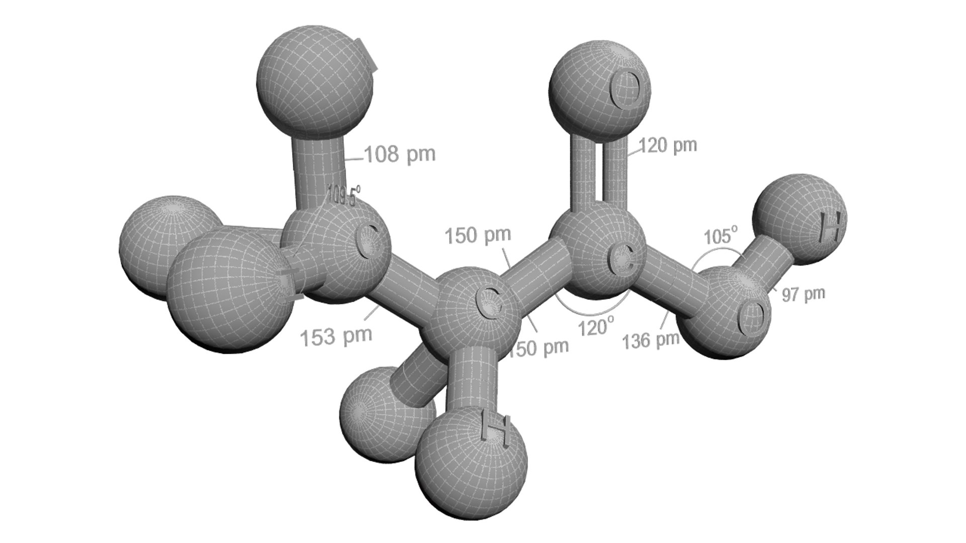 Propionic Acid Molecule Ch Ch Cooh D Model Turbosquid