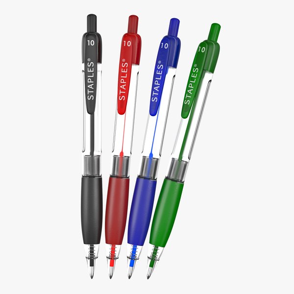 3D Retractable Ballpoint Pens Set Model TurboSquid 1203441