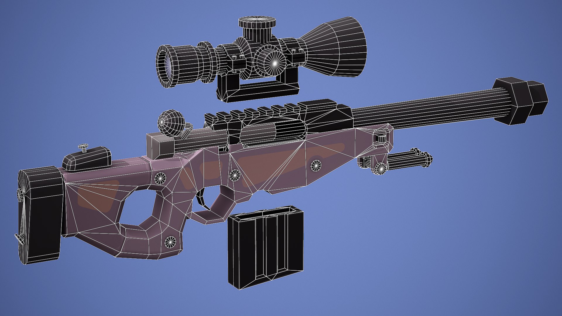 Stylized Awp Sniper Rifle Low Poly D Model Turbosquid