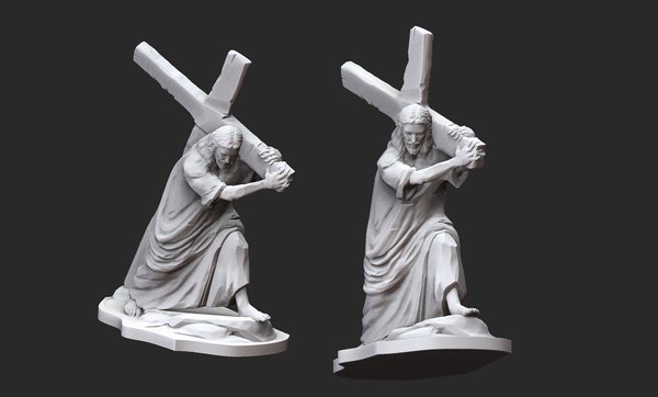 Modelo D Cristo Cargando La Cruz Turbosquid