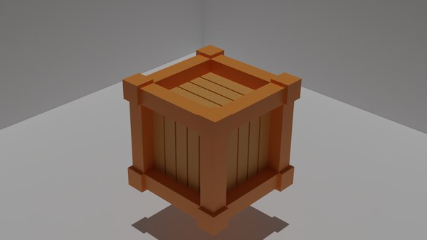 Low Poly Wooden Crate Model Turbosquid