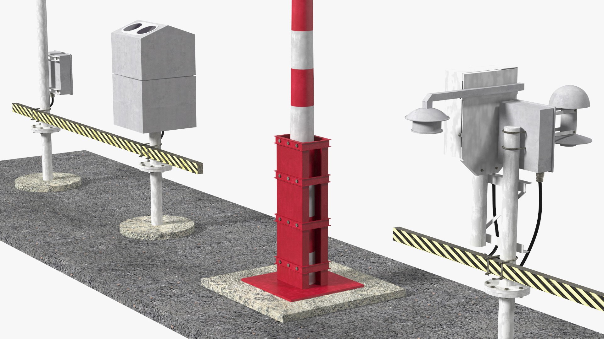 D Automated Weather Observation System Awos Set Turbosquid