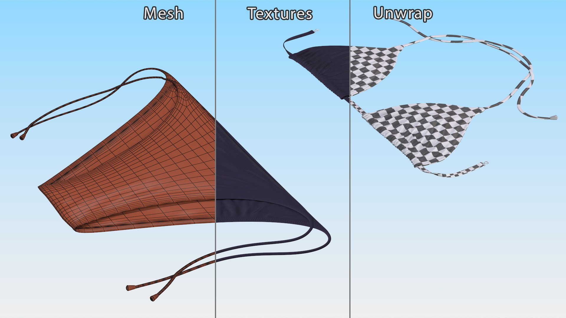 Bikini Set Two Piece D Model TurboSquid