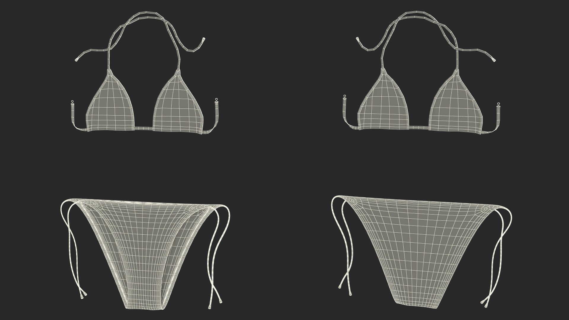 Bikini Set Two Piece D Model Turbosquid