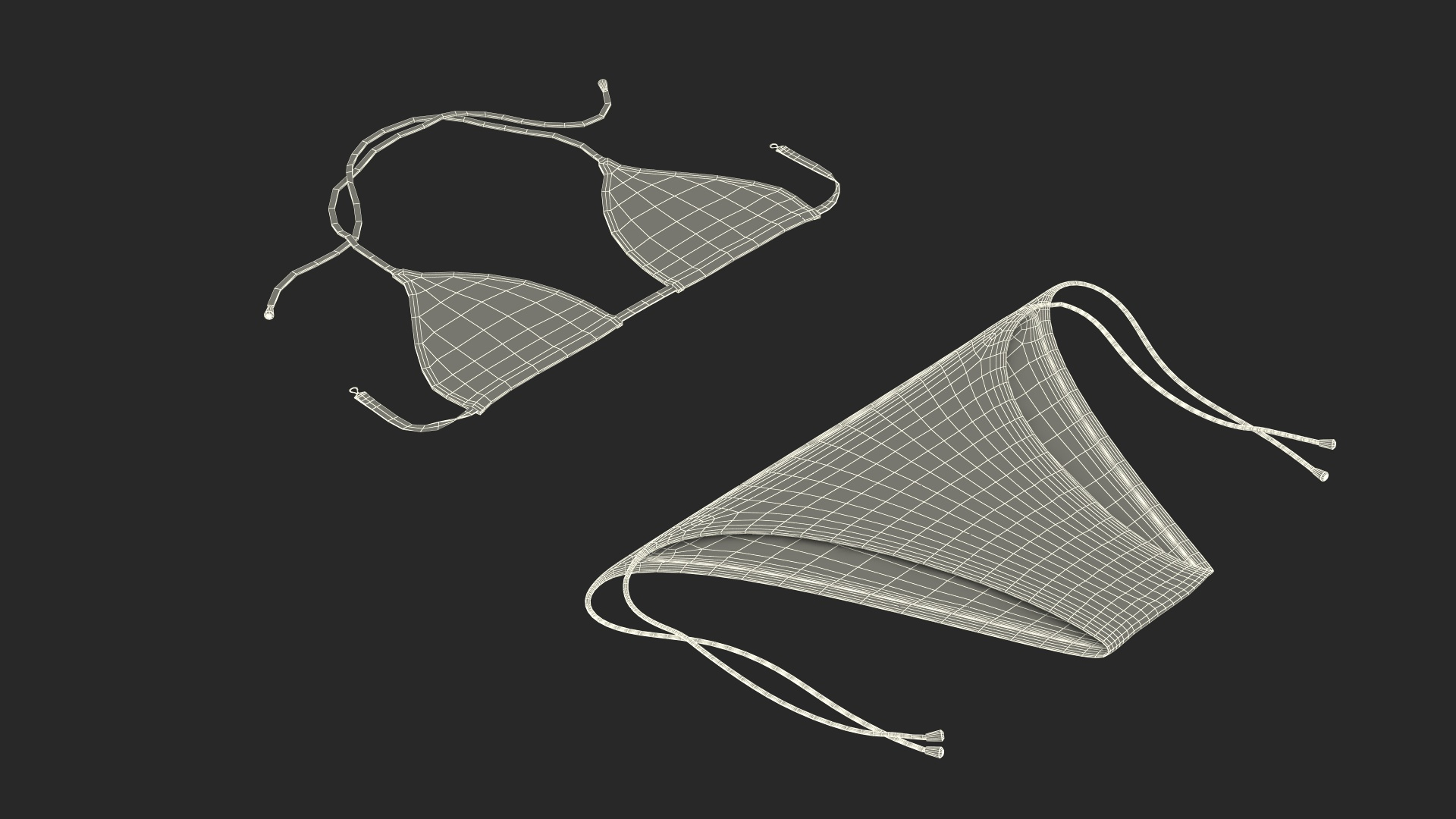 Bikini Set Two Piece 3D Model TurboSquid 2070793