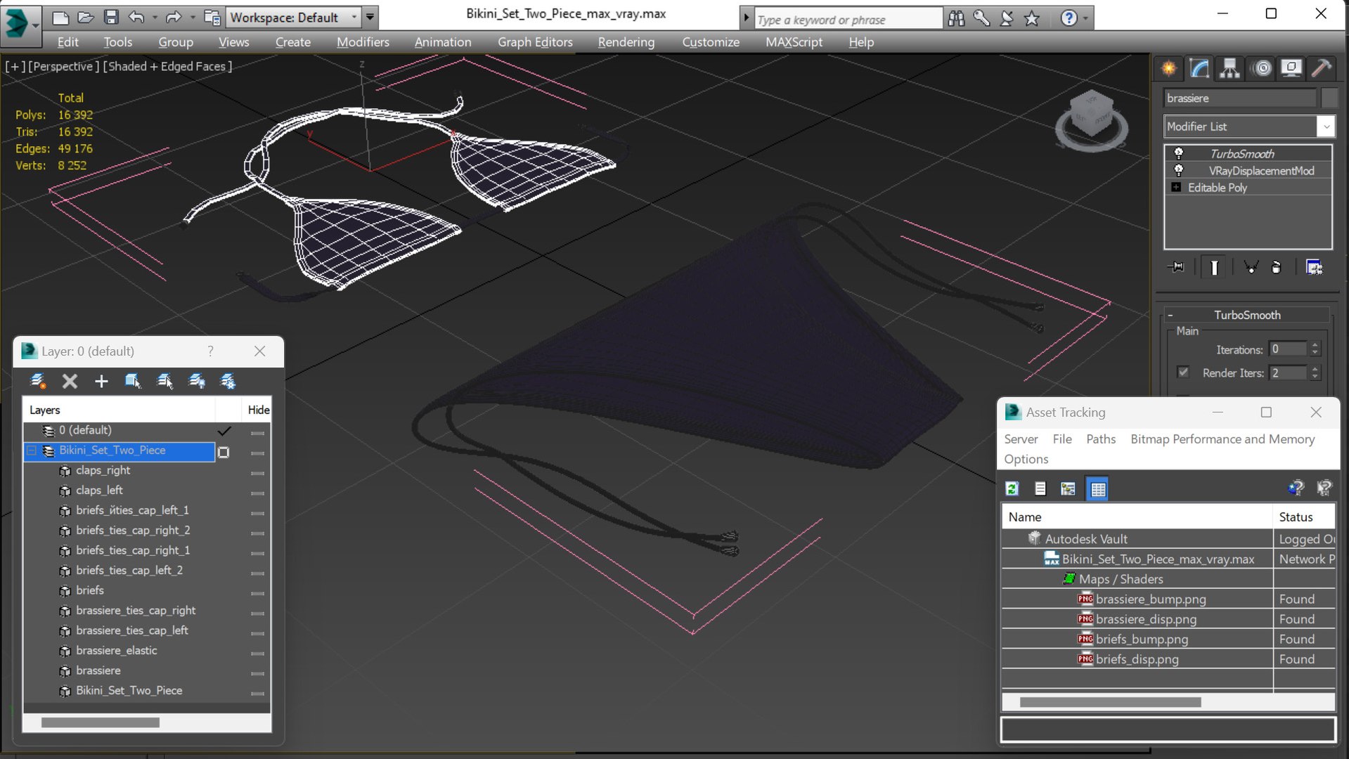 Bikini Set Two Piece D Model Turbosquid