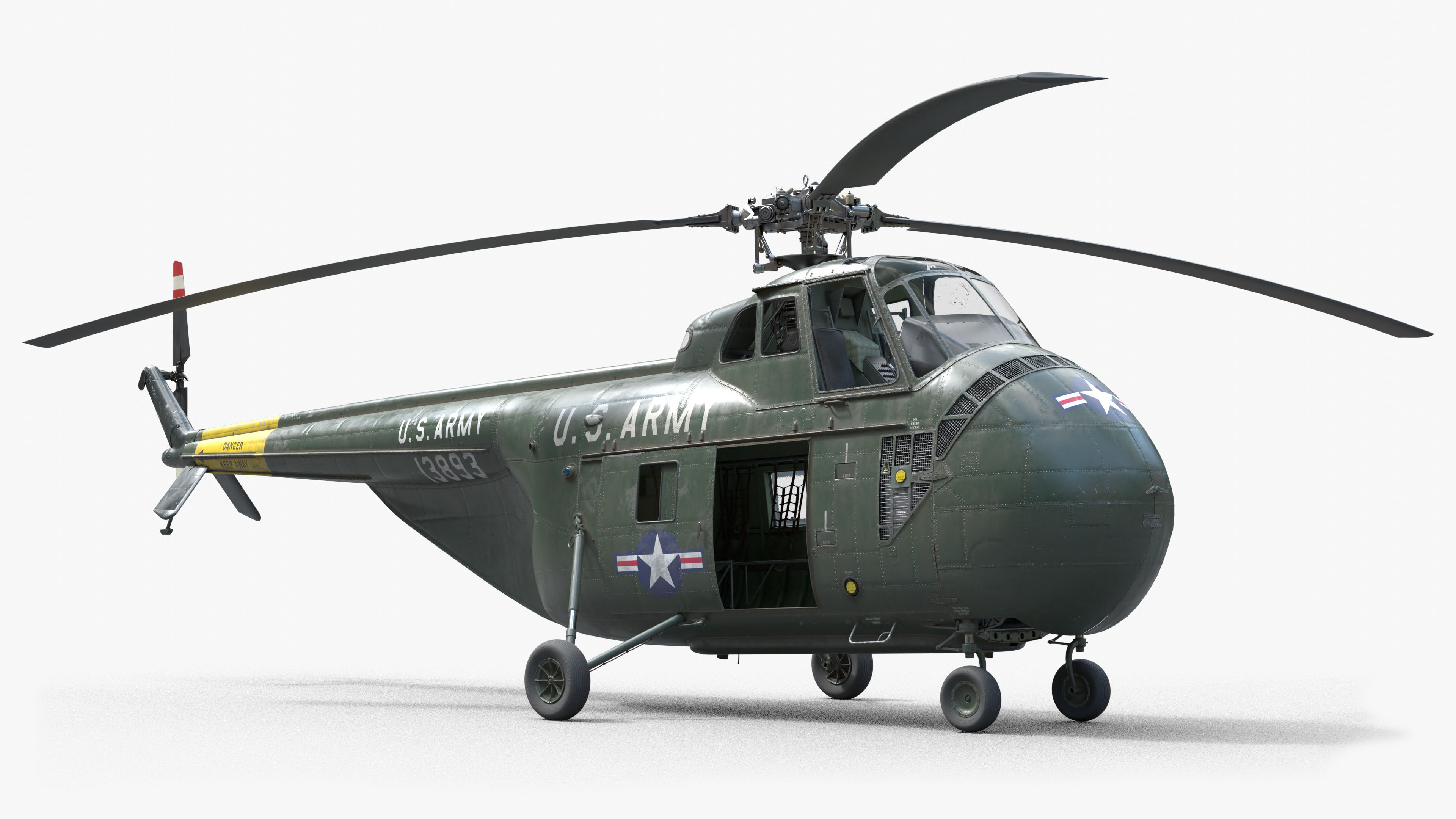 Sikorsky H 19 Chickasaw Helicopter PBR 3D Model TurboSquid 1754537