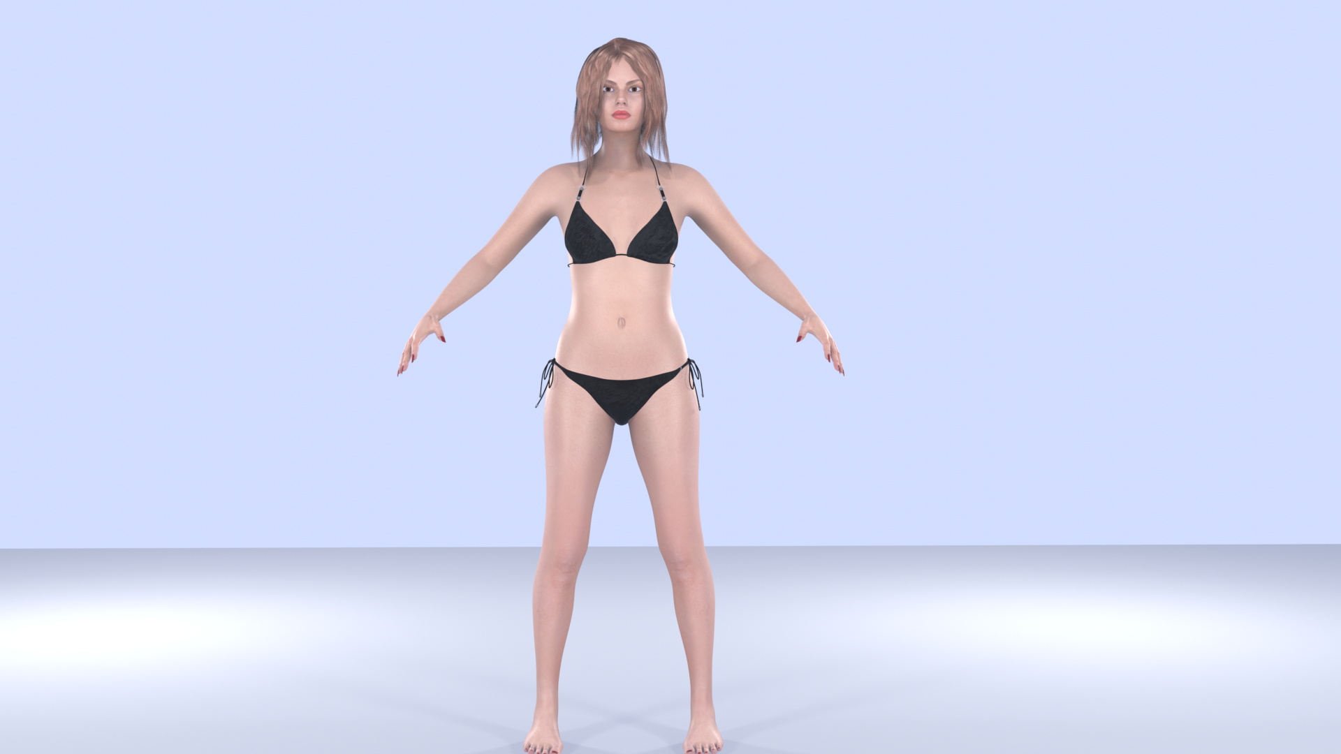 Erotic Pretty Curvy Female Bikini Nude Rigged 3D Model TurboSquid 1982620