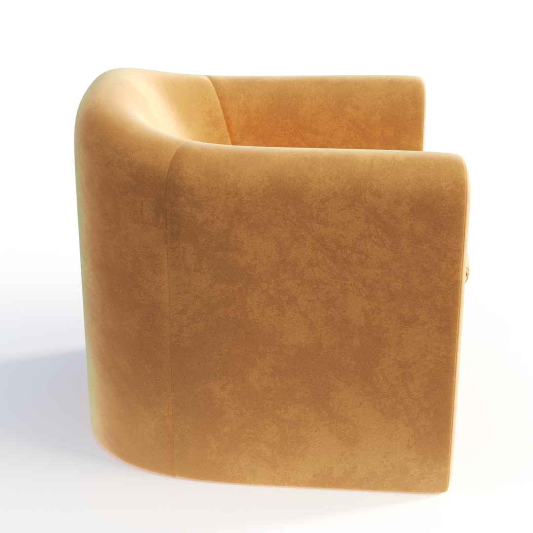 D Model Pollman Upholstered Barrel Chair Turbosquid