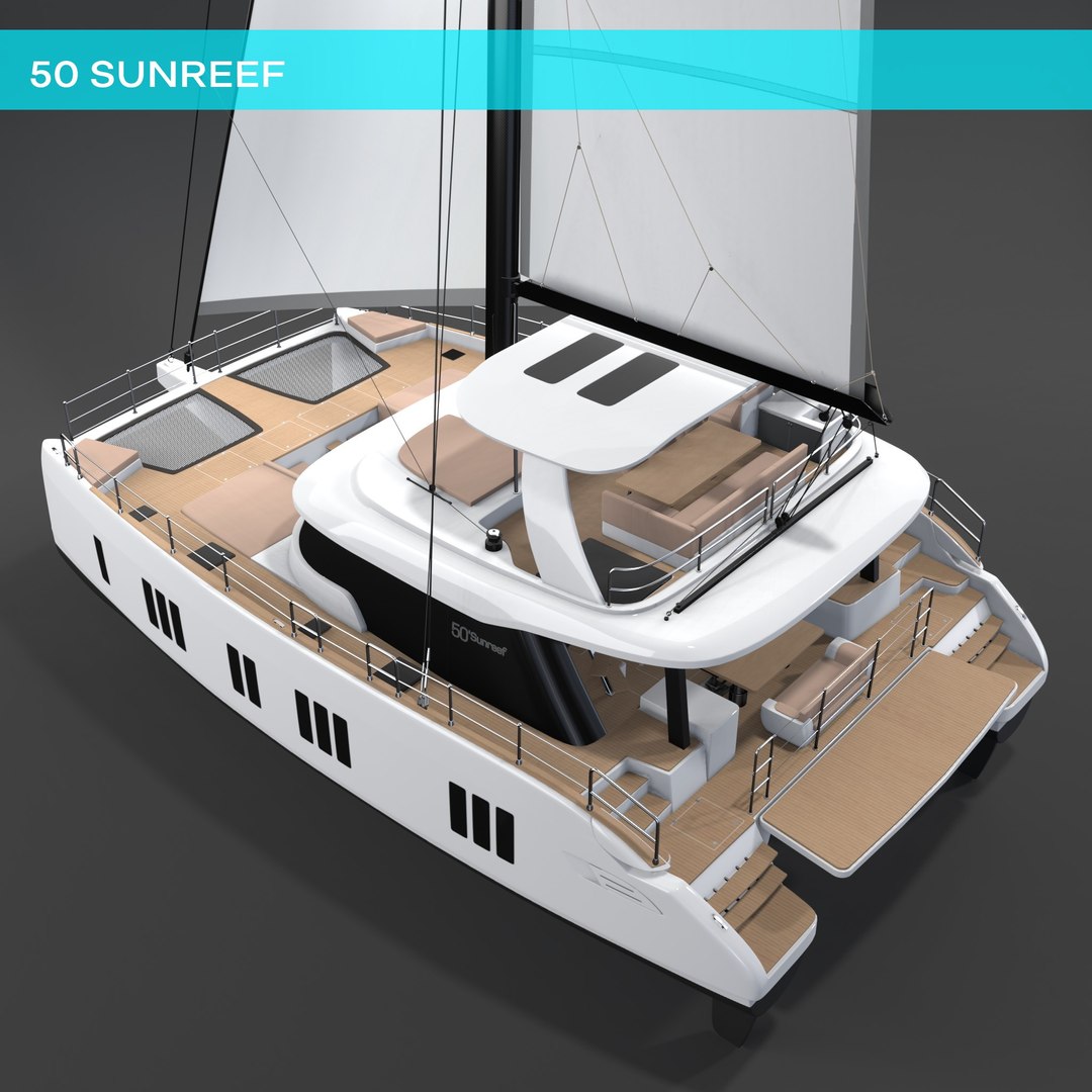 Modelo 3d Sunreef 50 White 3D Catamaran TurboSquid 2049679