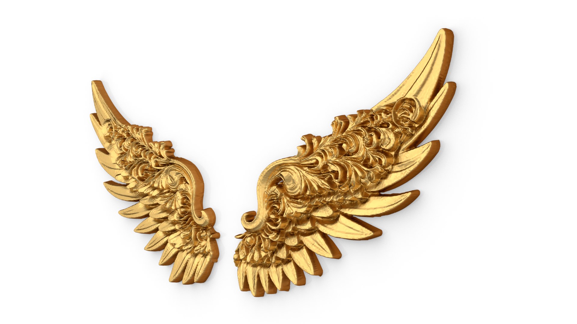 3D Wings Printable Carved Decor 12 TurboSquid 2179150