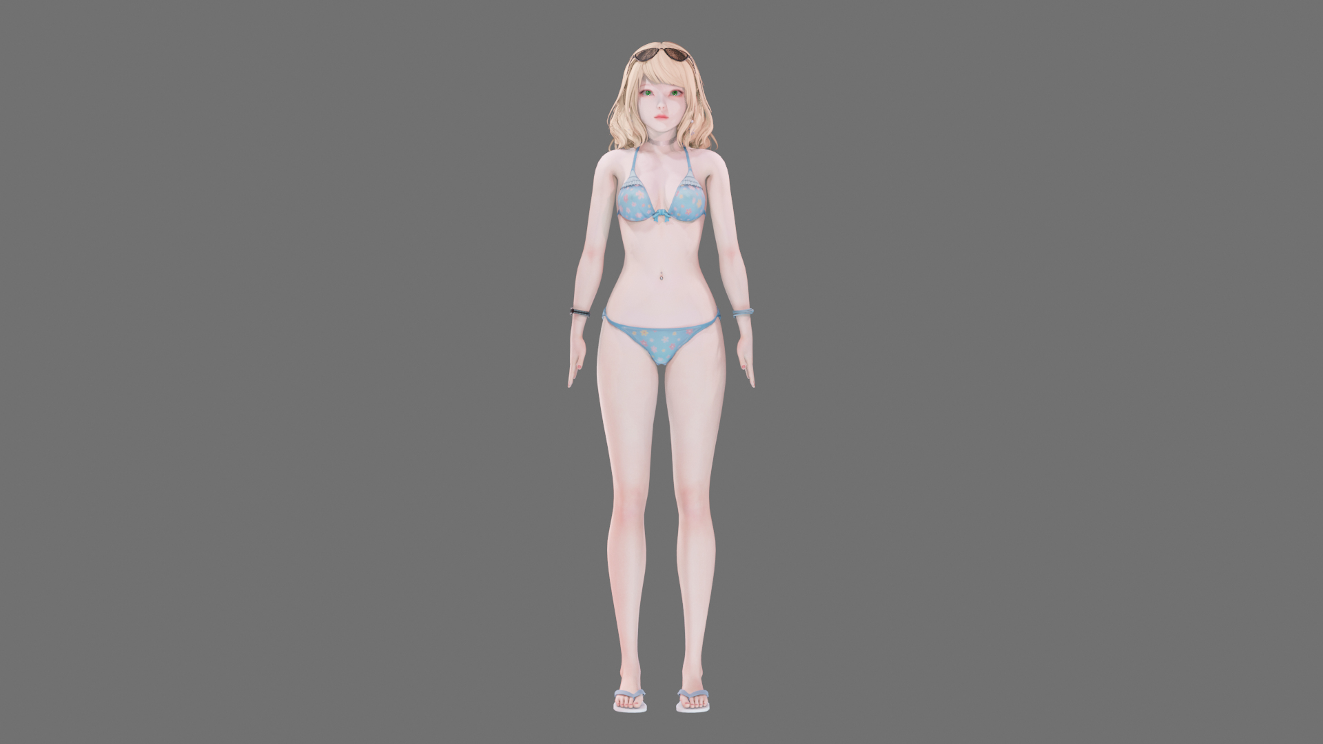 Bikini UE Unity Blender Animated Realistic Female Character D Model