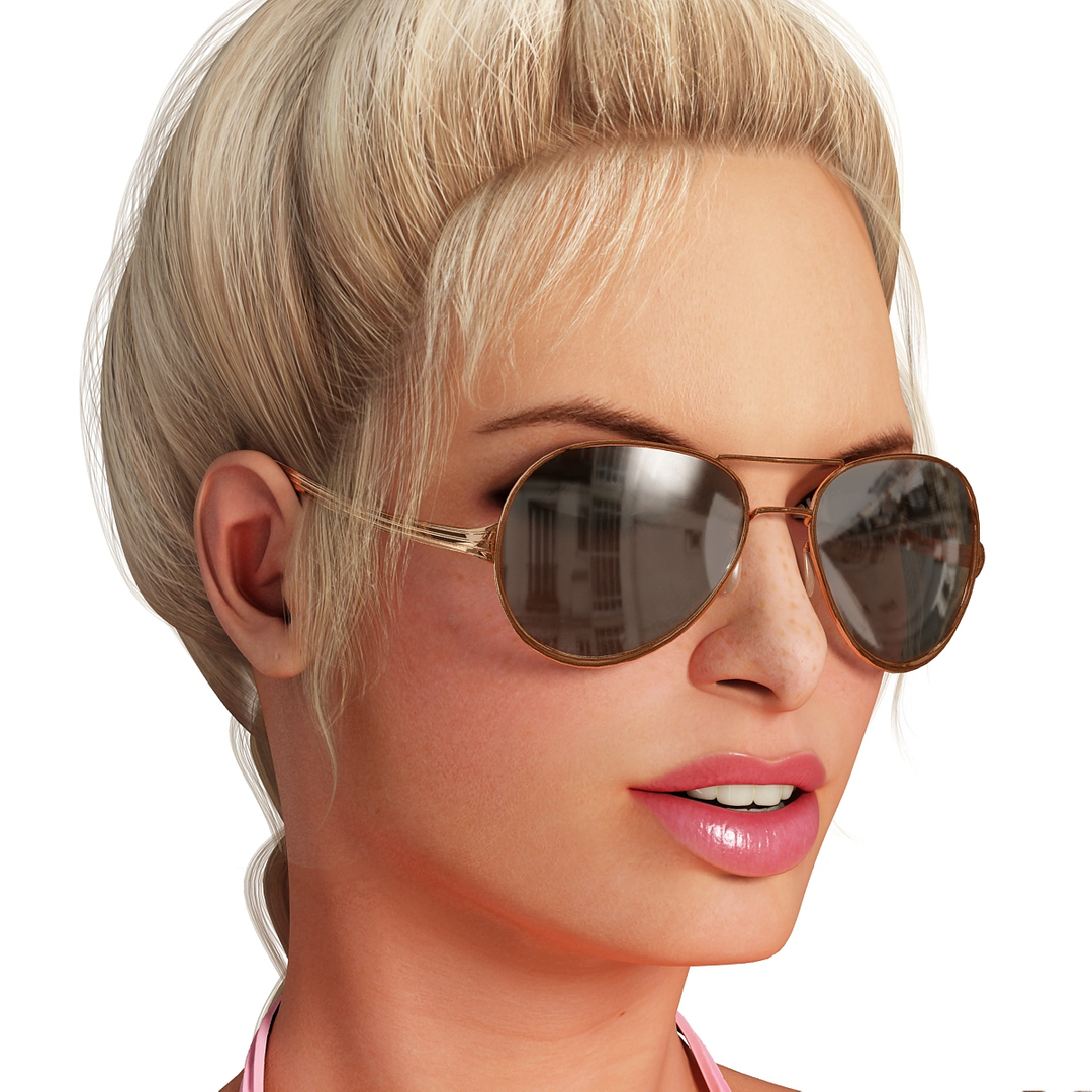 Blondine Im Bikini D Modell Turbosquid