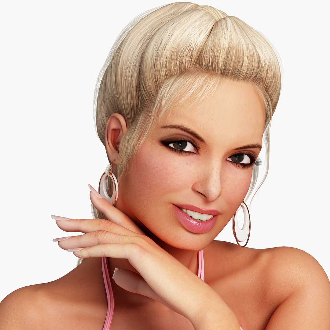 Blondine Im Bikini D Modell Turbosquid