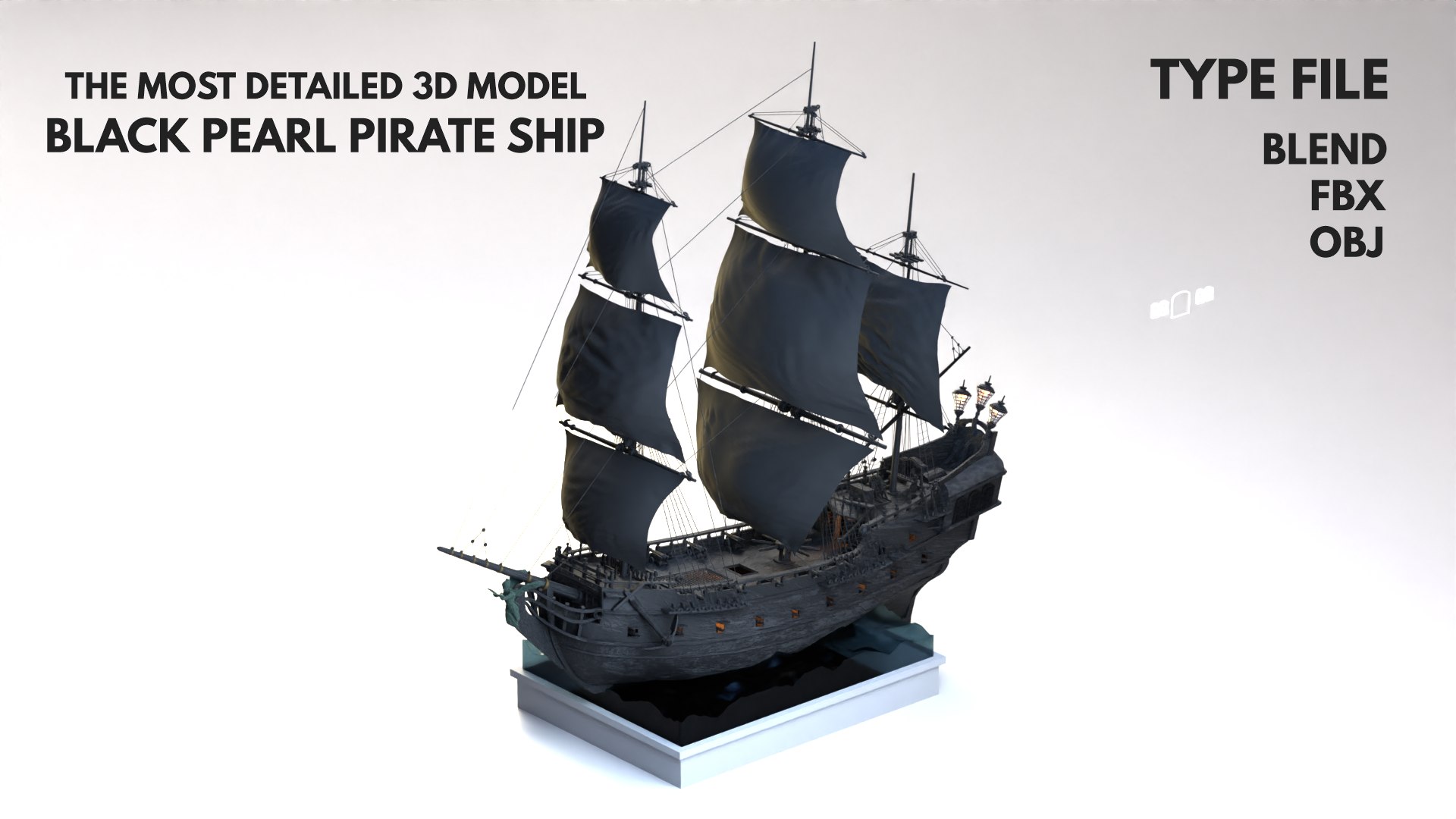 BLACK PEARL PIRATE SHIP 3D 모델 TurboSquid 1987666