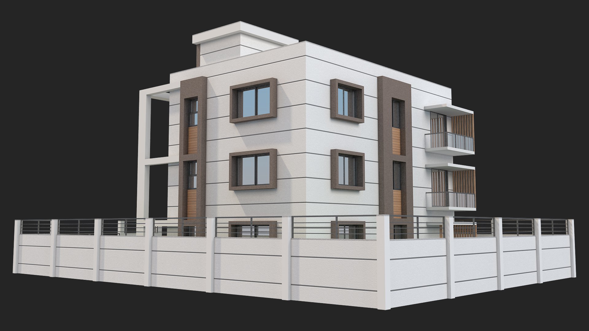 Three Storey House Model Turbosquid