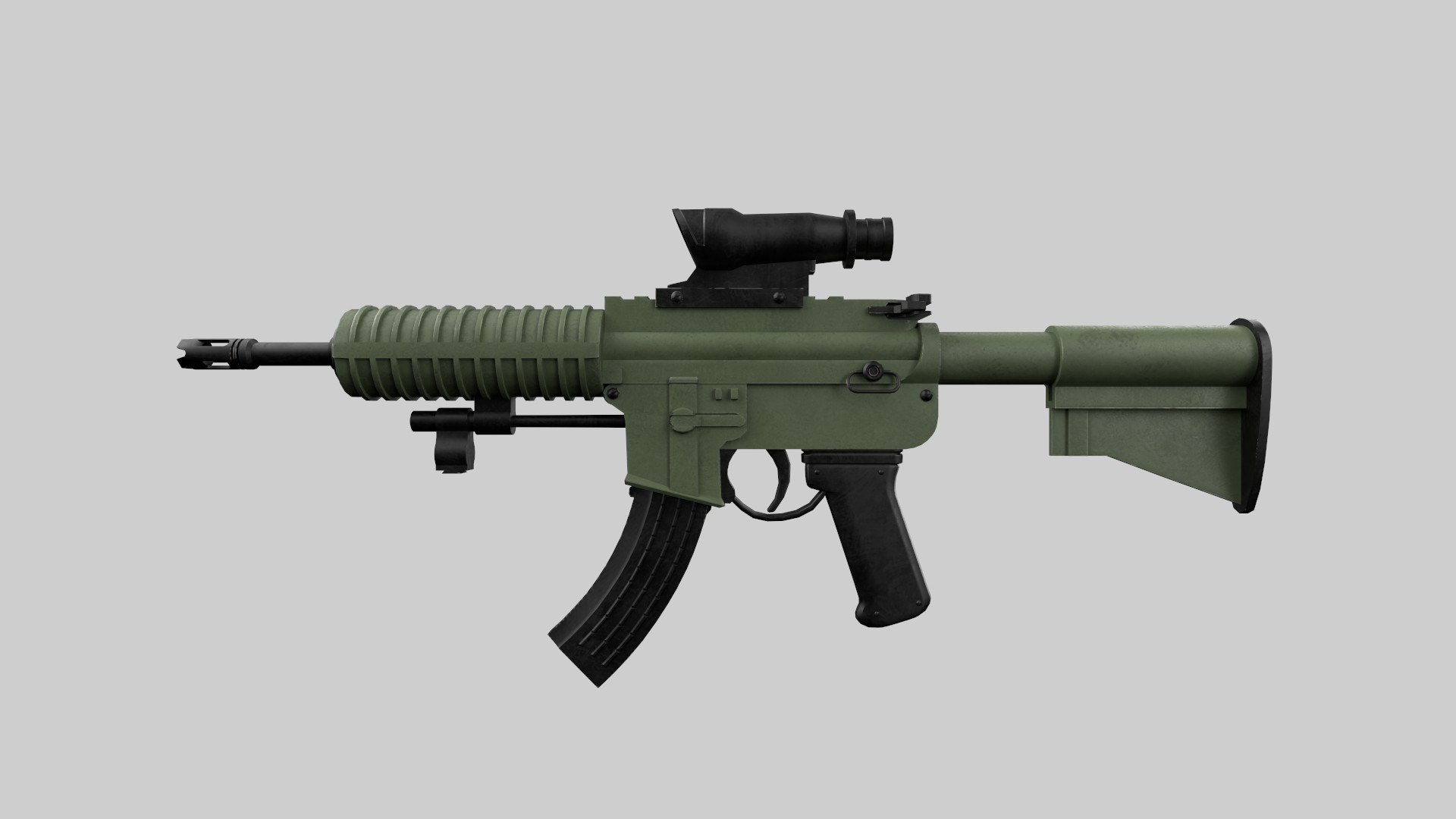 3D Model Assault Rifle TurboSquid 2092000