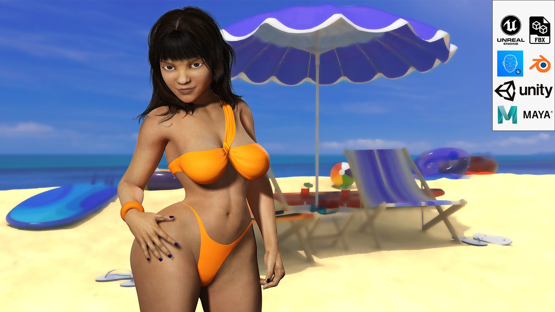 Curvy Brown Girl Naked and clothed 3D model3D模型 TurboSquid 2040874