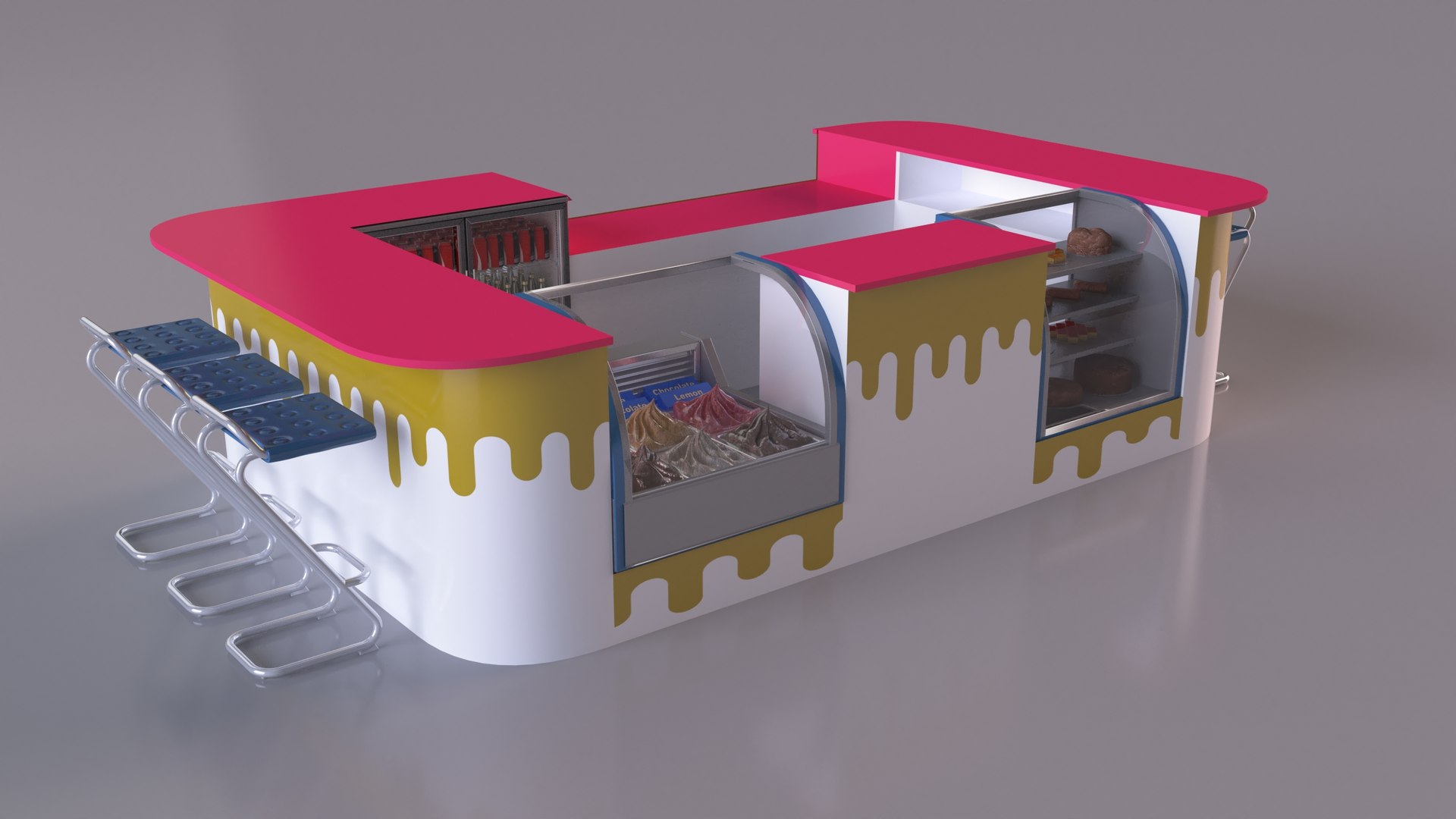 Ice Cream Shop D Model Turbosquid