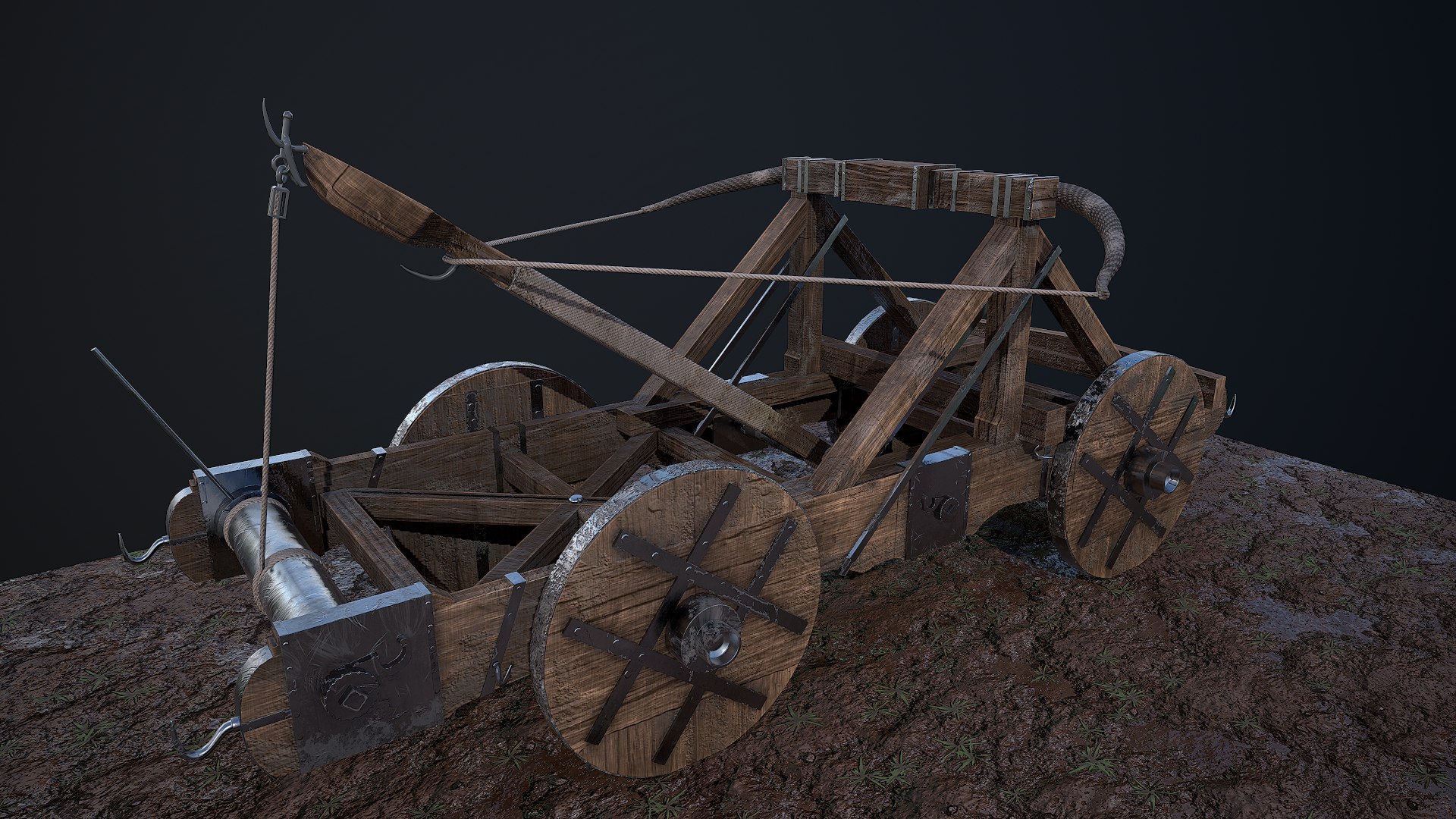 Modelo 3d Mangonel Siege Weapon TurboSquid 1395178