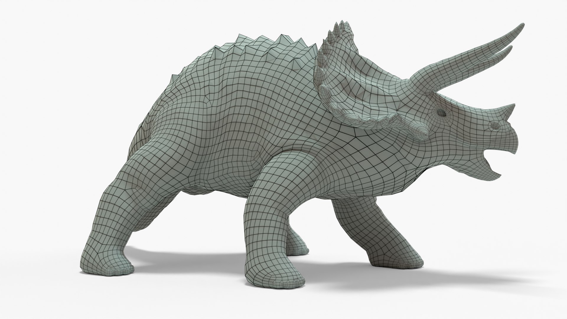 D Triceratops Rigged Basemesh Model Turbosquid