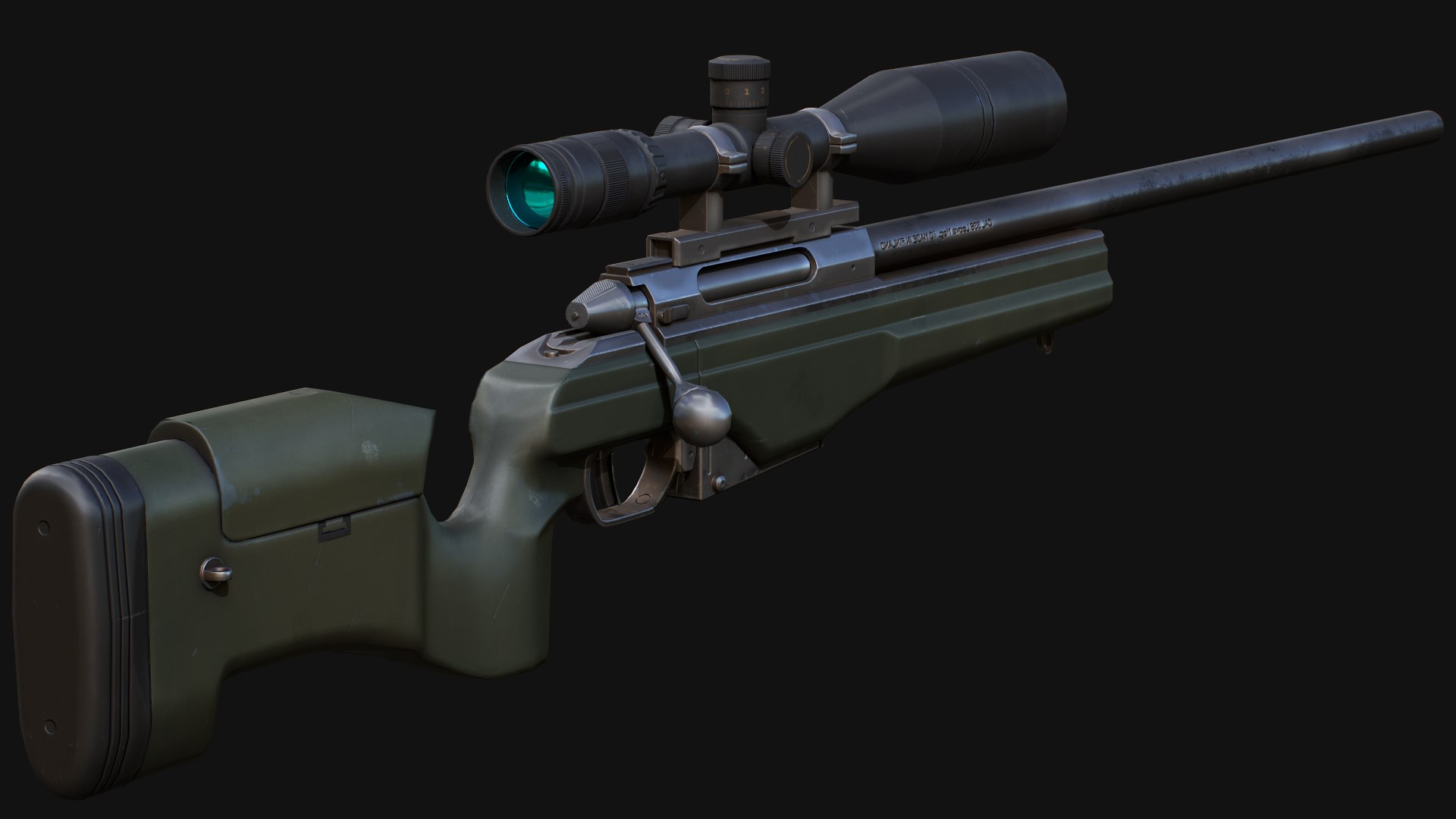 Trg Sniper Rifle Lowpoly Mobile Ready D Model Turbosquid