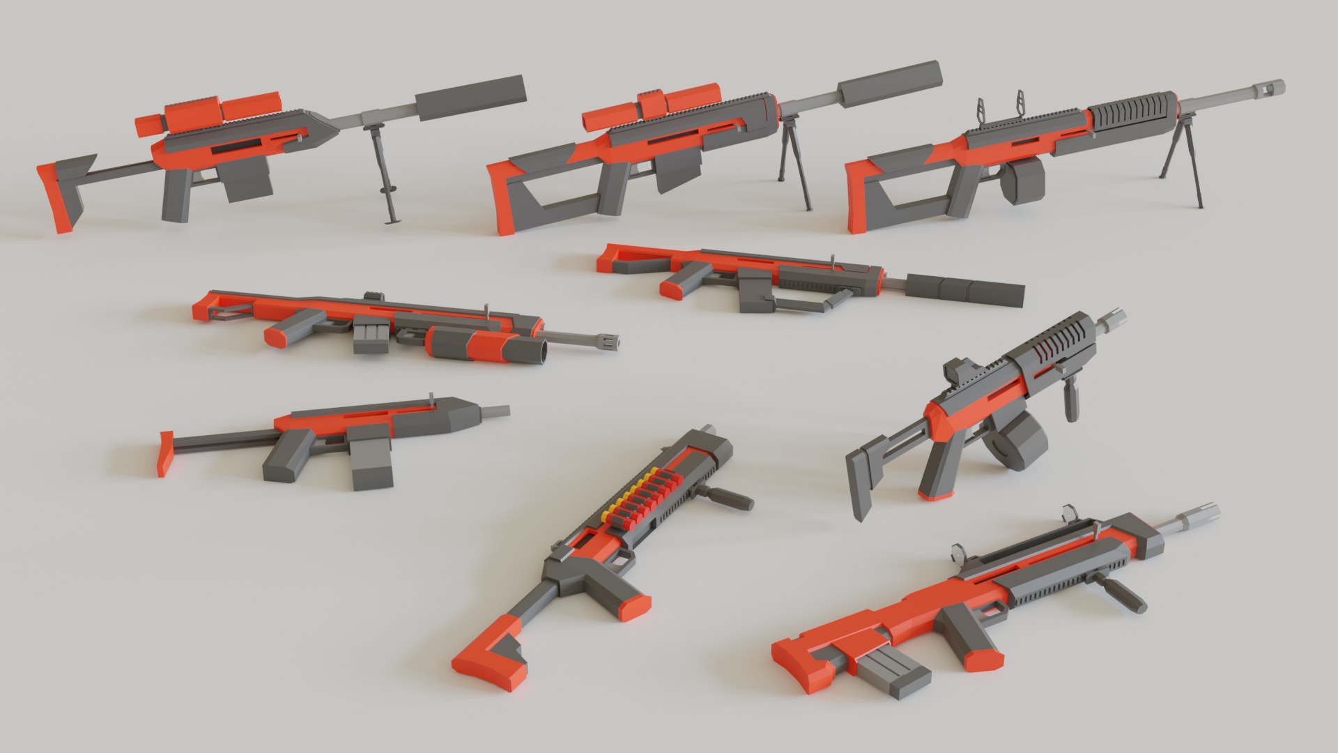 Asset Pack Guns Rifles 3D Model TurboSquid 1492985