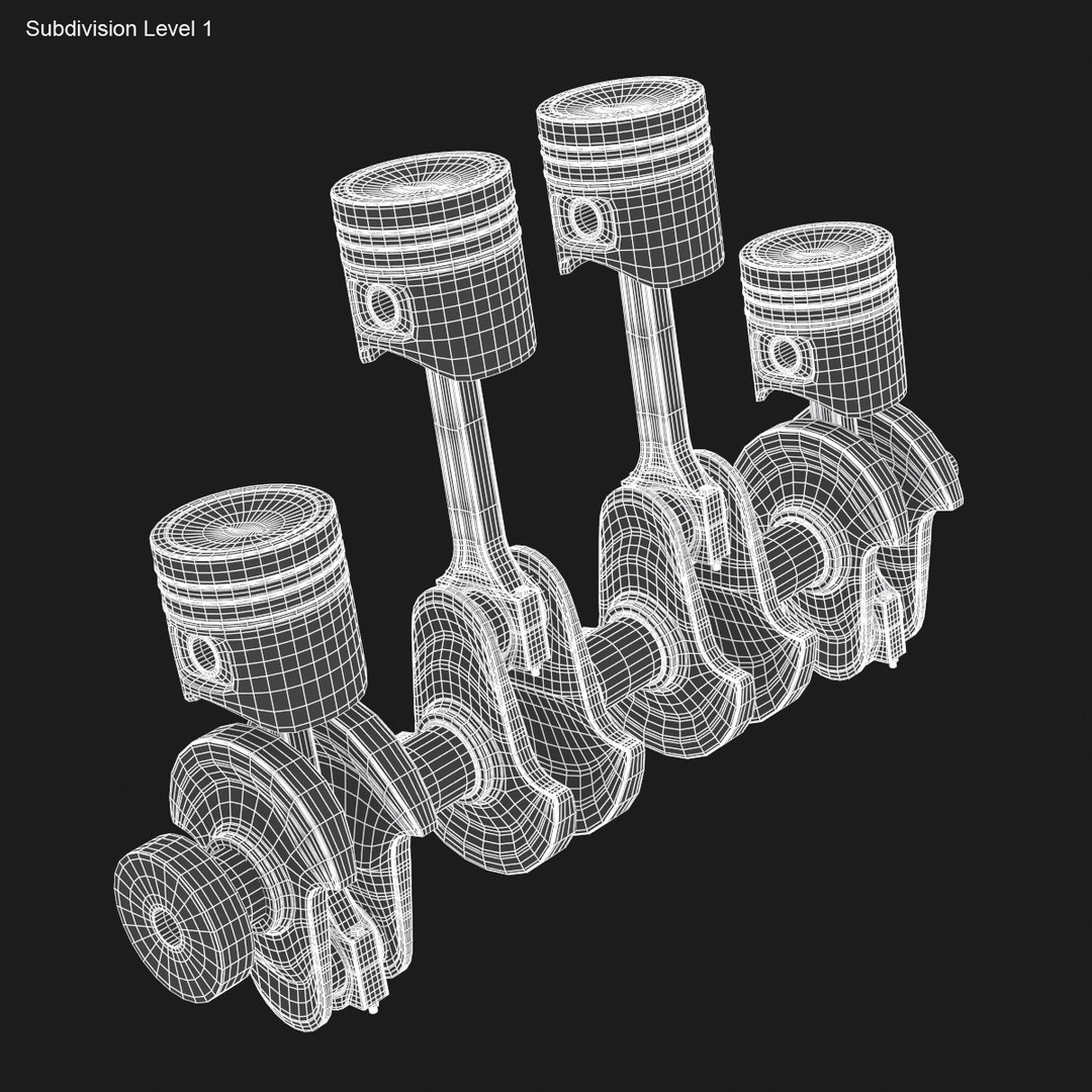 D Model Crankshaft Animation