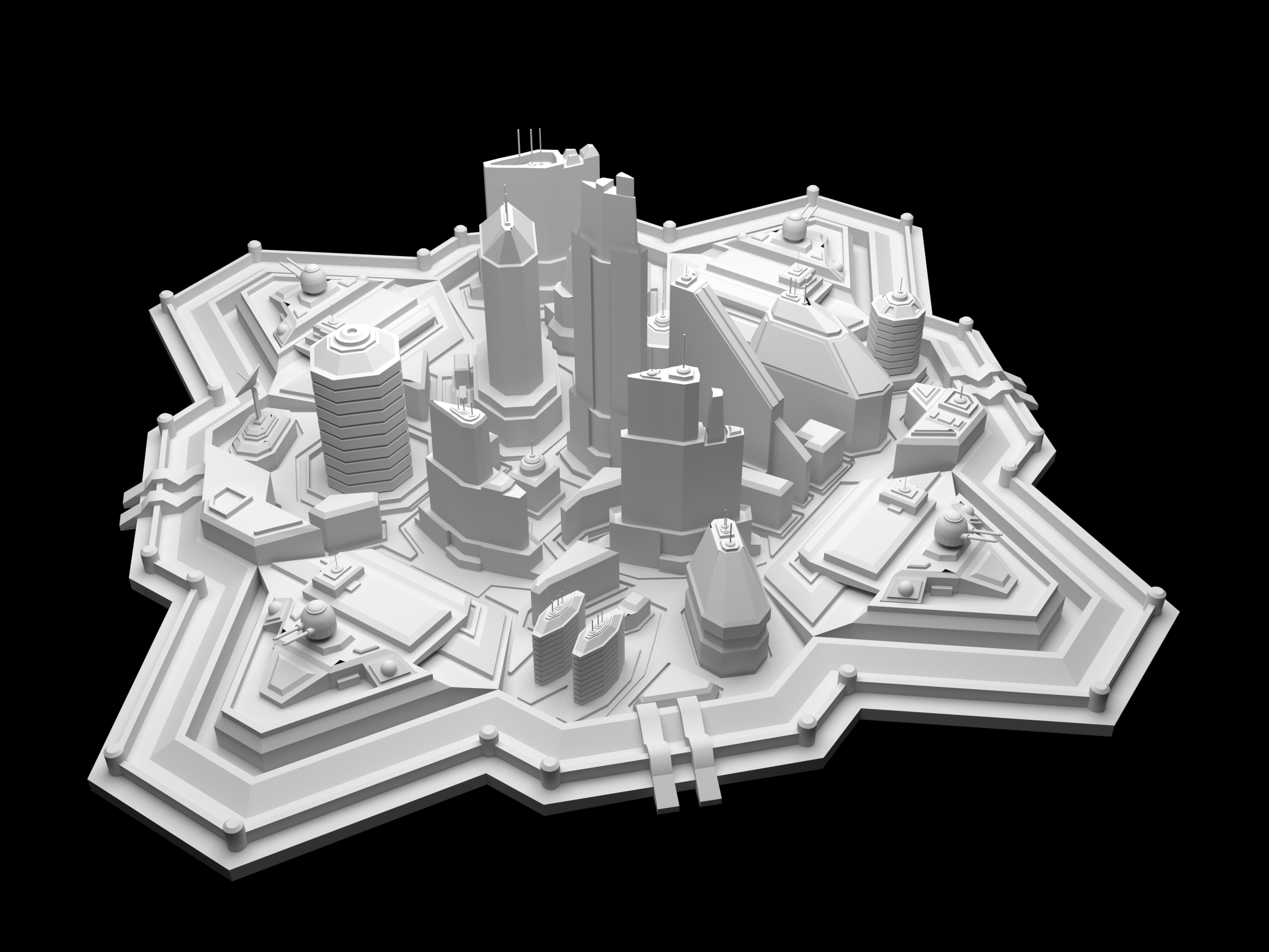 Futuristic Base City 3D Model TurboSquid 1743897