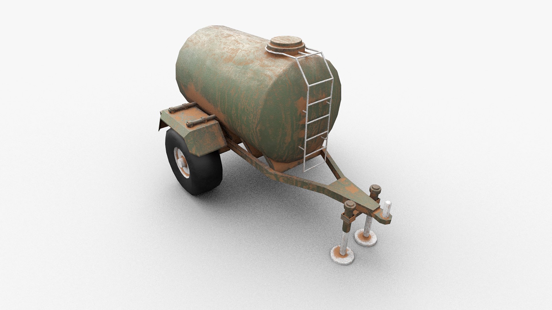 D Water Tank Semi Trailer Model Turbosquid