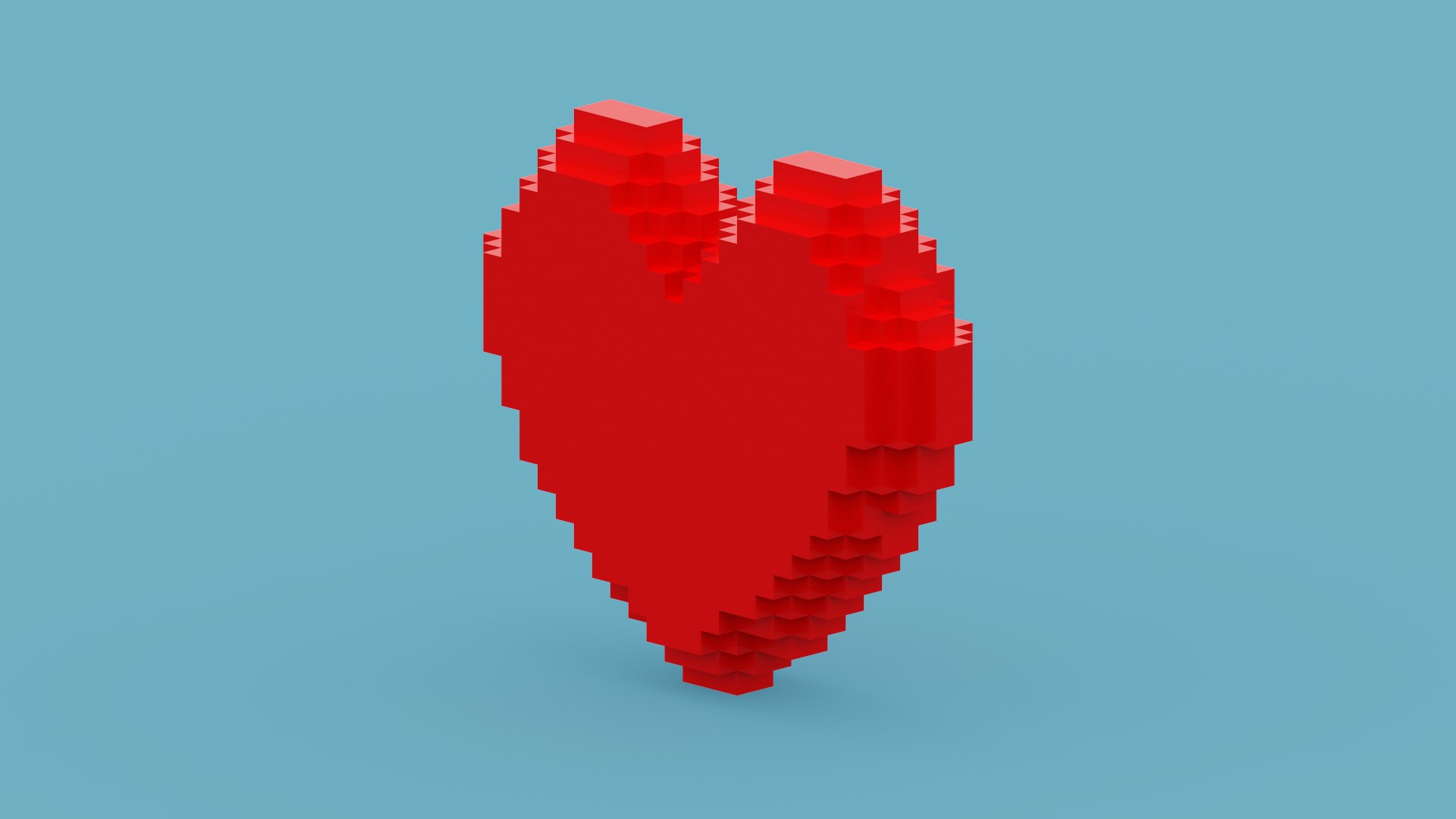 Voxel Red Heart D Model Turbosquid