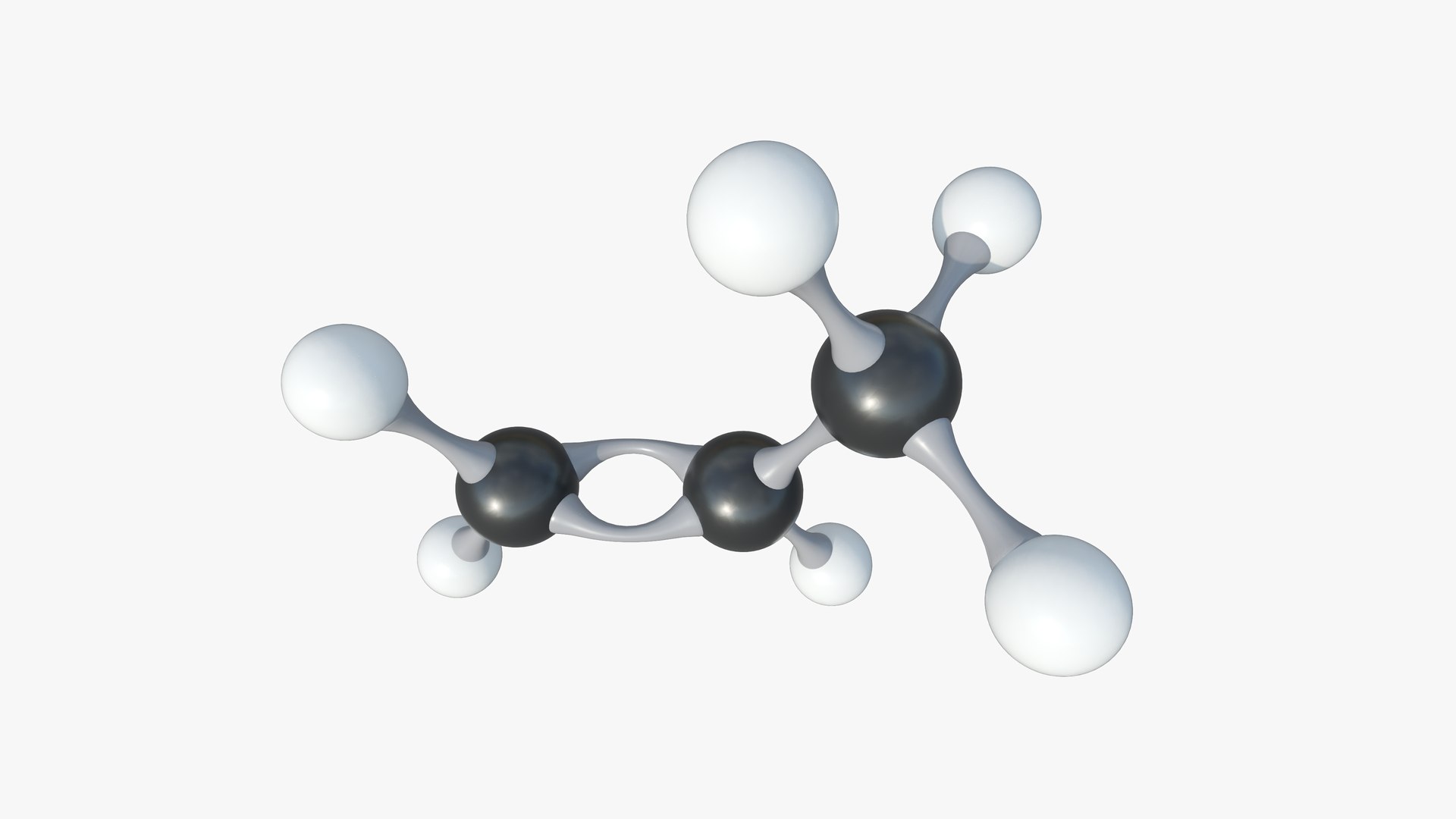 Propene Molecule With Pbr K K D Model Turbosquid