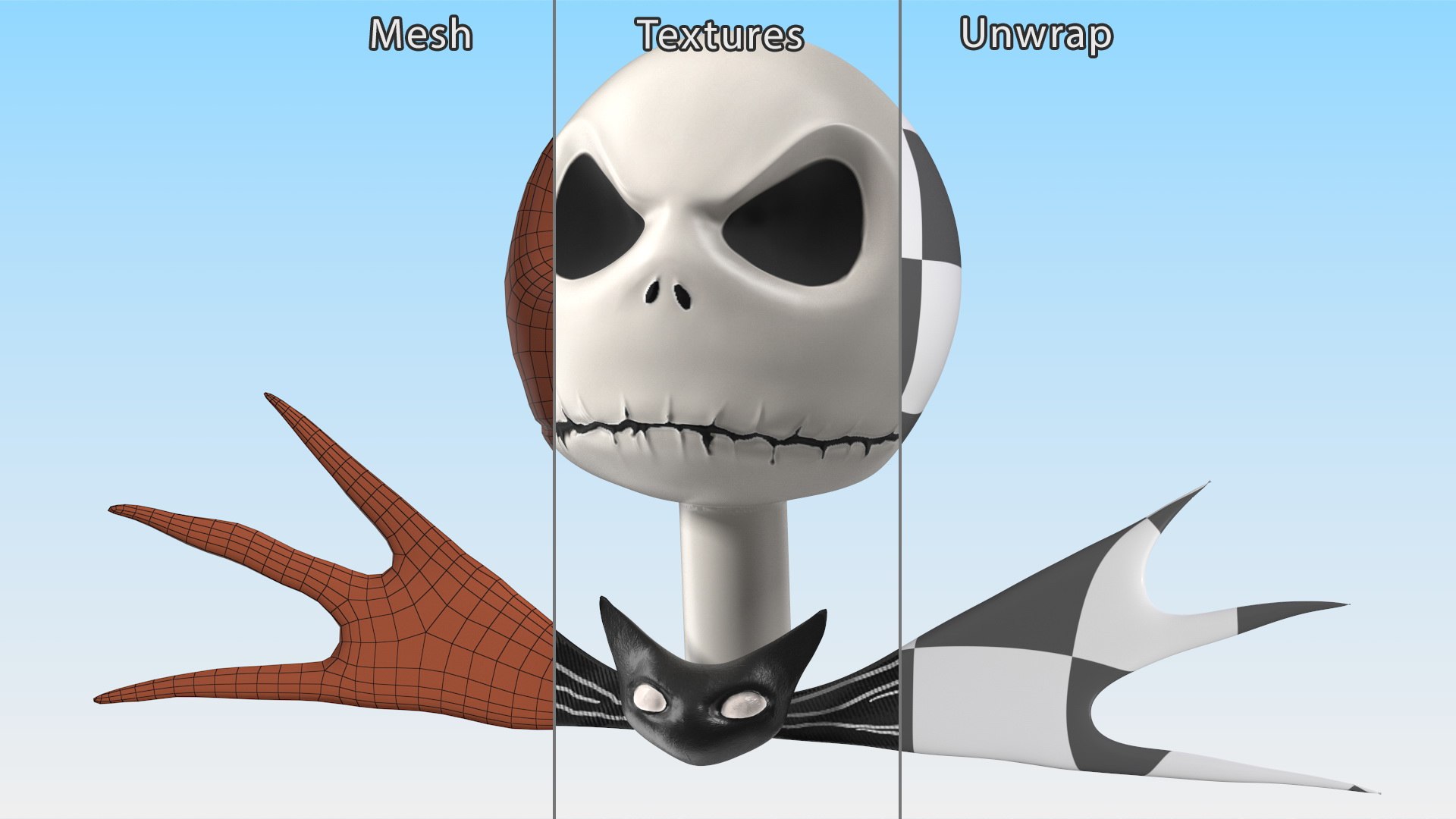 Head Of Jack Skellington Angry Model Turbosquid