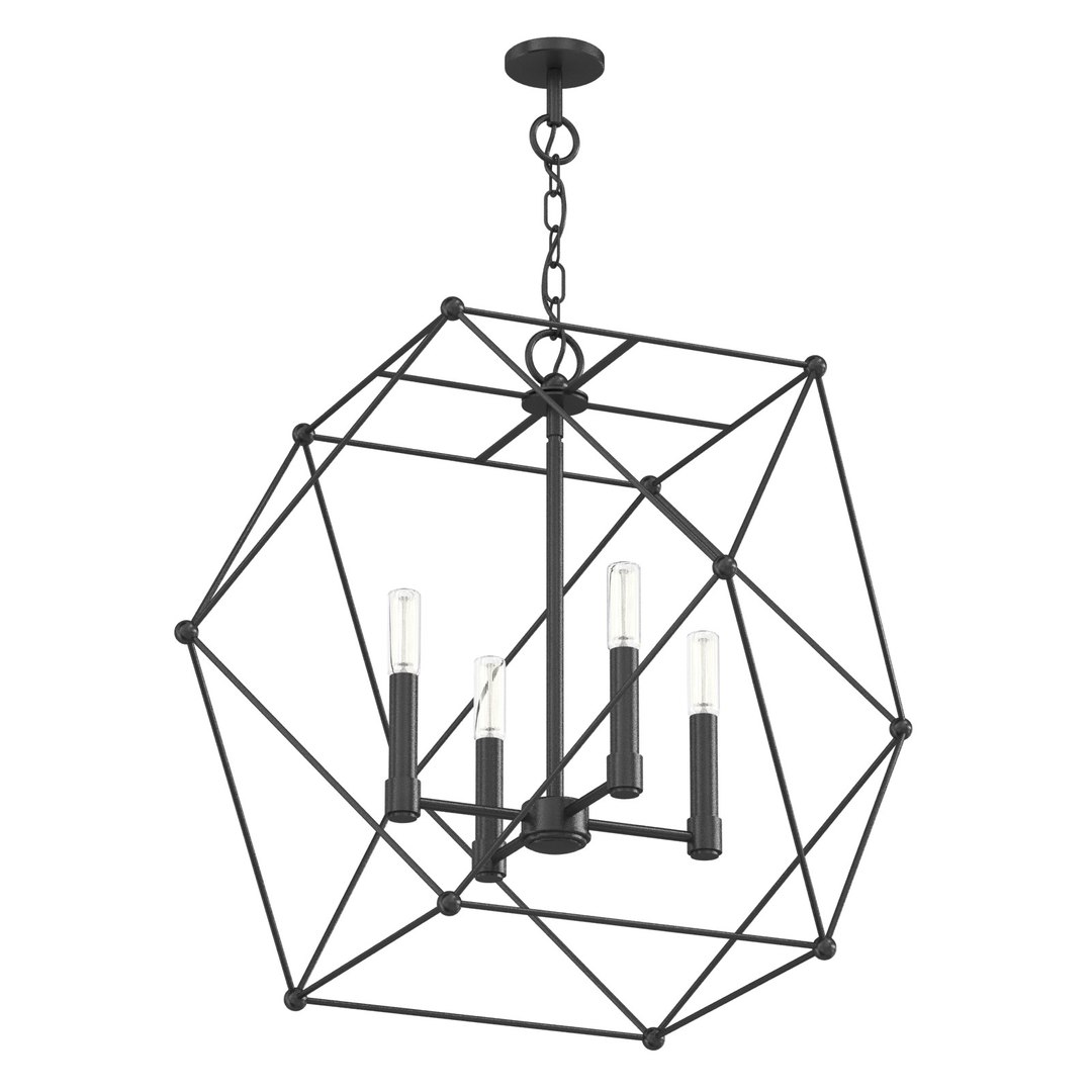 Spatial Collection Four Light Matte Black Global Pendant Light By