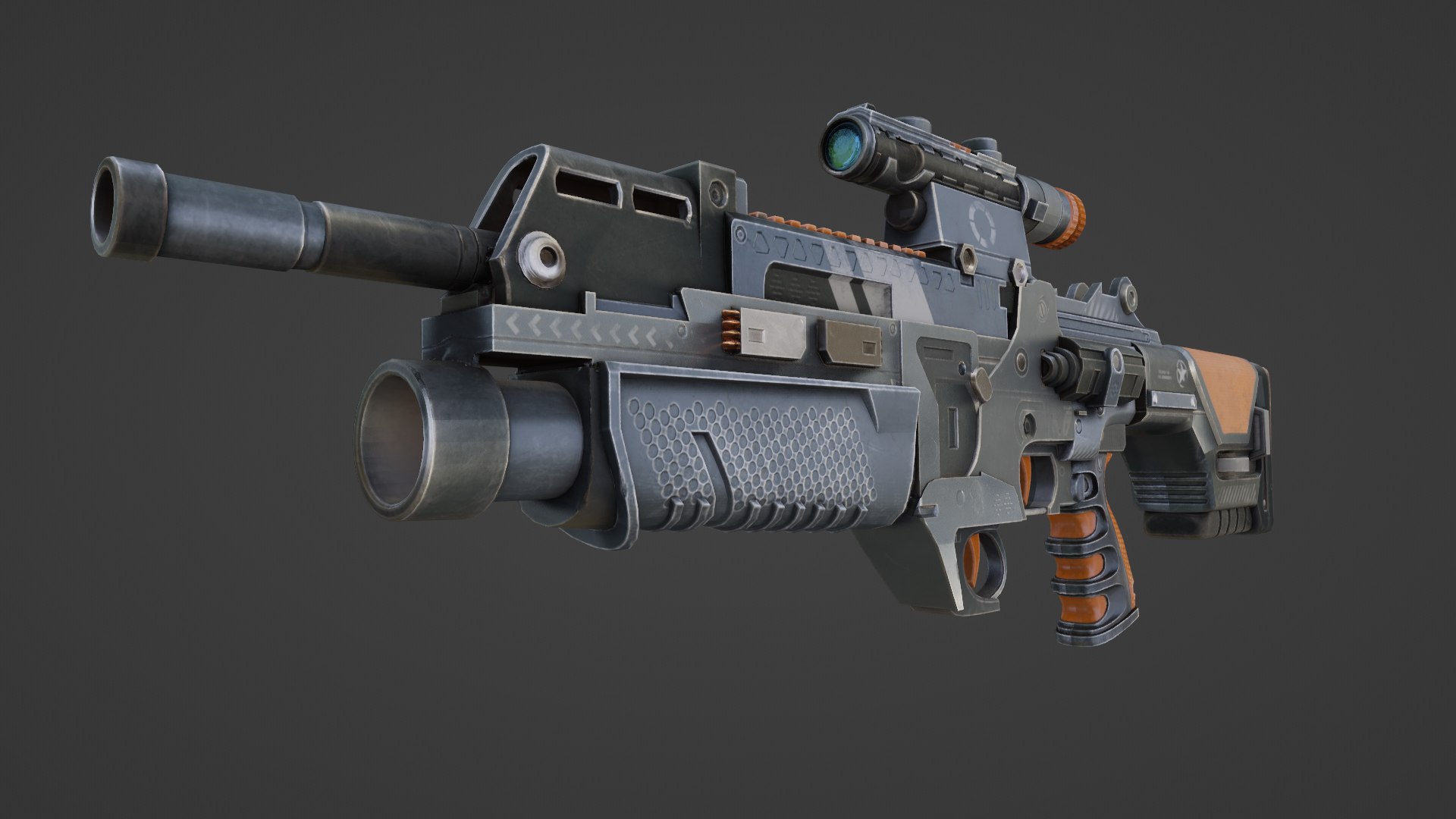 Futuristic Assault Rifle D Model Turbosquid